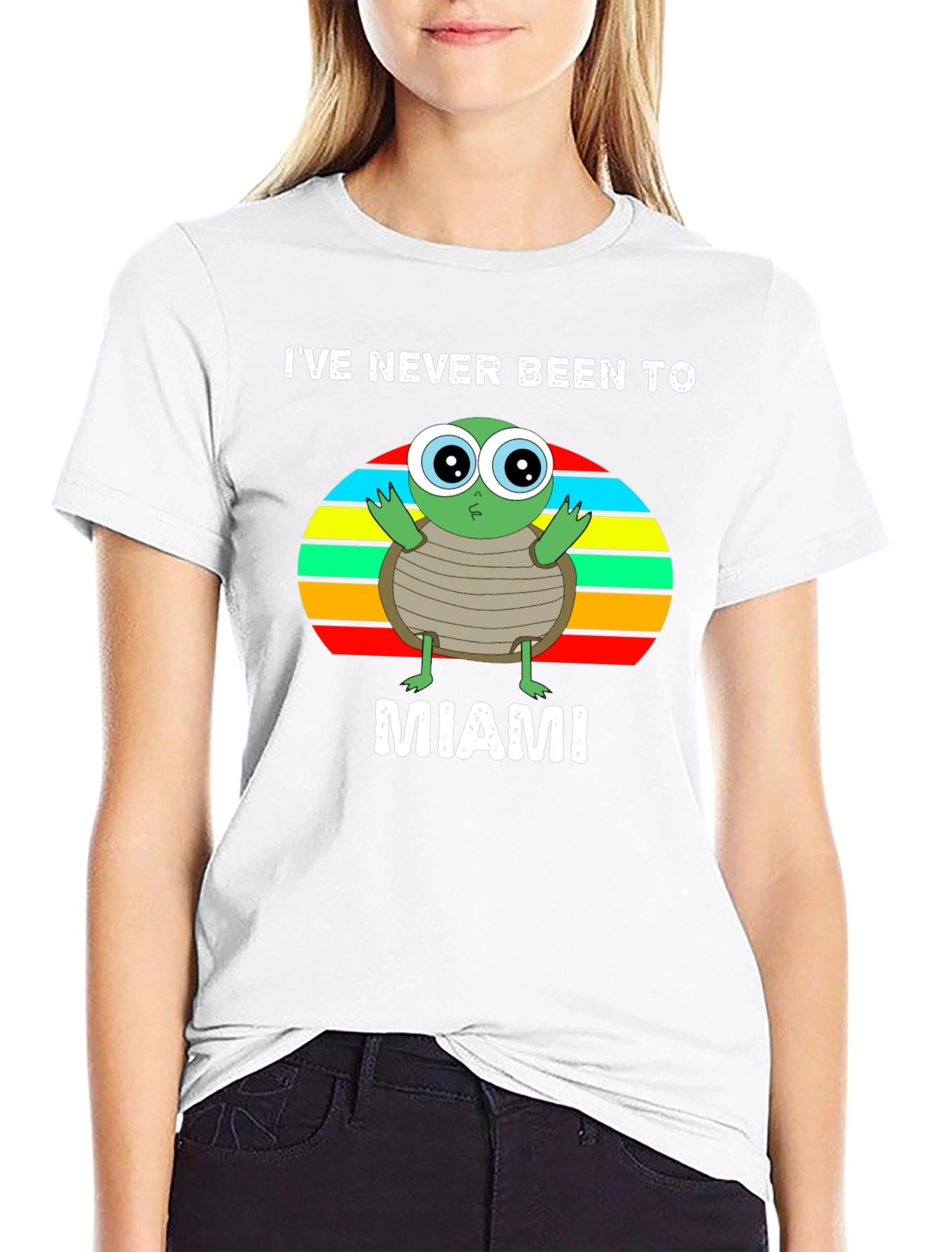 Ive Never Been To Miami Turtle Graphic T-Shirt