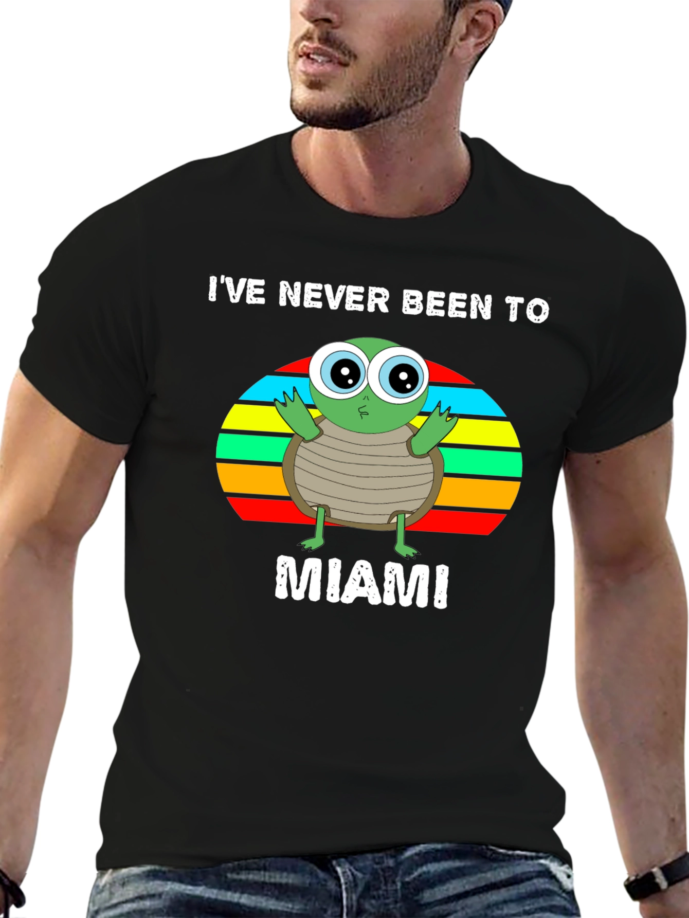 Ive Never Been To Miami Turtle Graphic T-Shirt