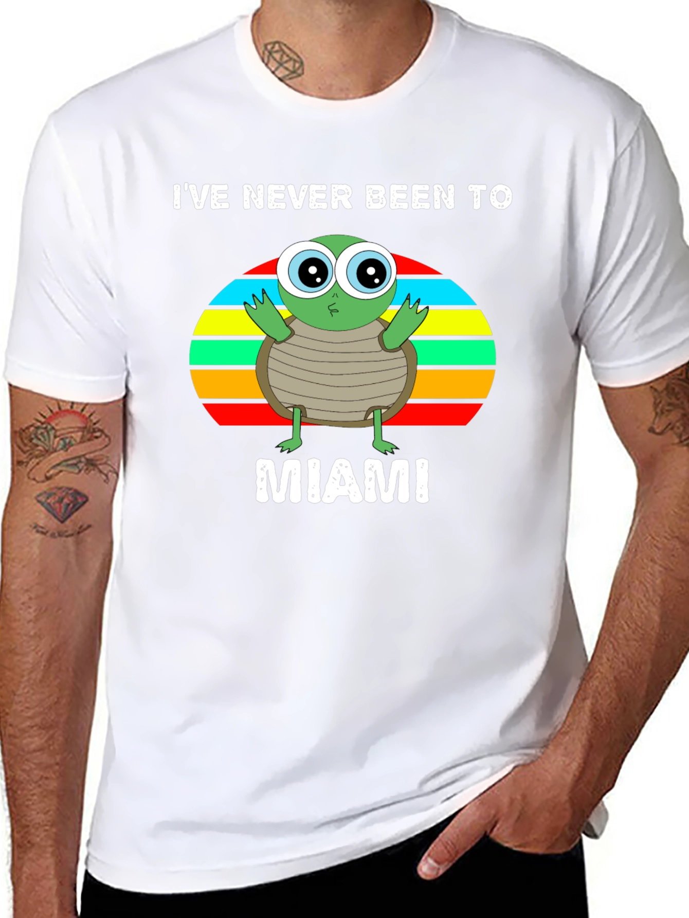 Ive Never Been To Miami Turtle Graphic T-Shirt