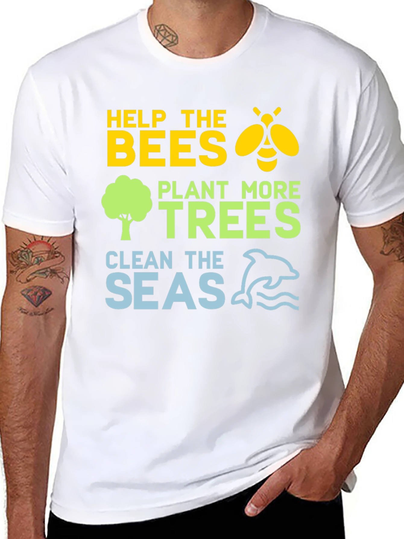 Eco-Friendly Help the Bees Graphic T-Shirt