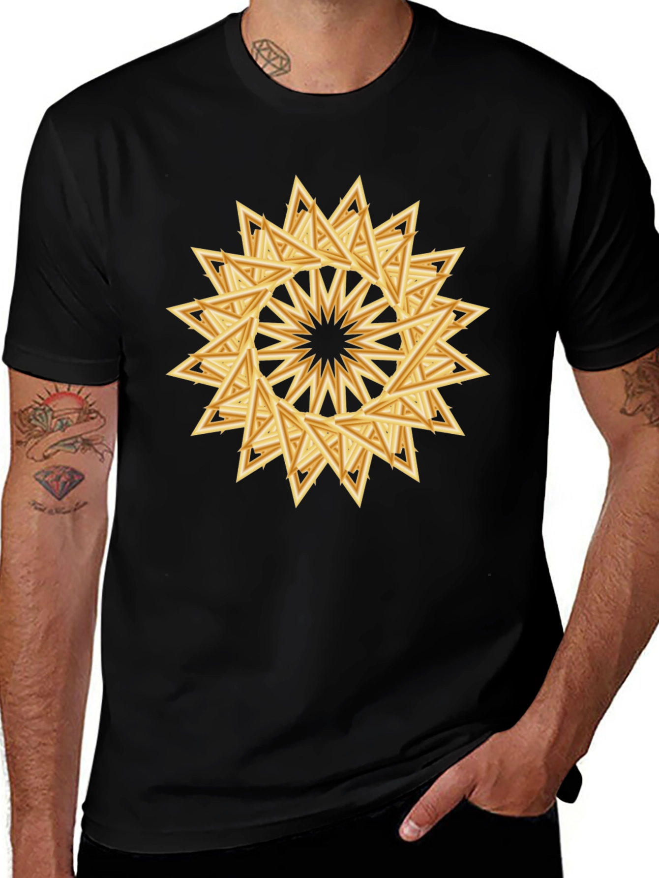 Geometric Triangle Starburst Graphic Tee