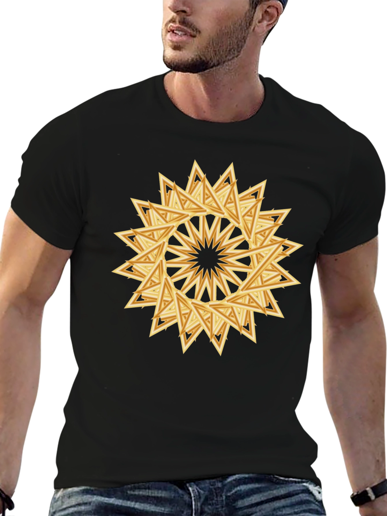 Geometric Triangle Starburst Graphic Tee