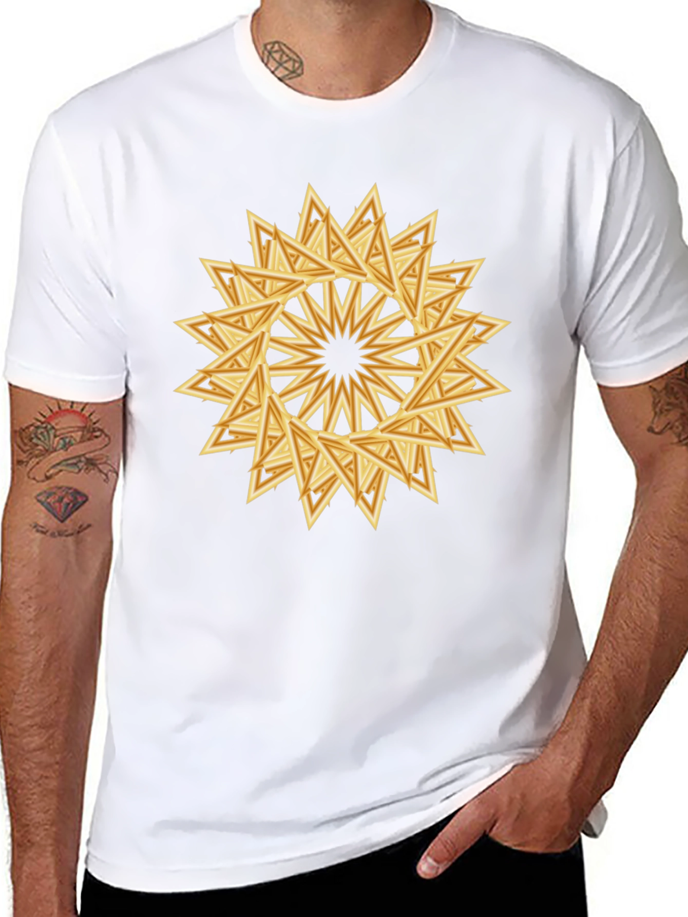 Geometric Triangle Starburst Graphic Tee