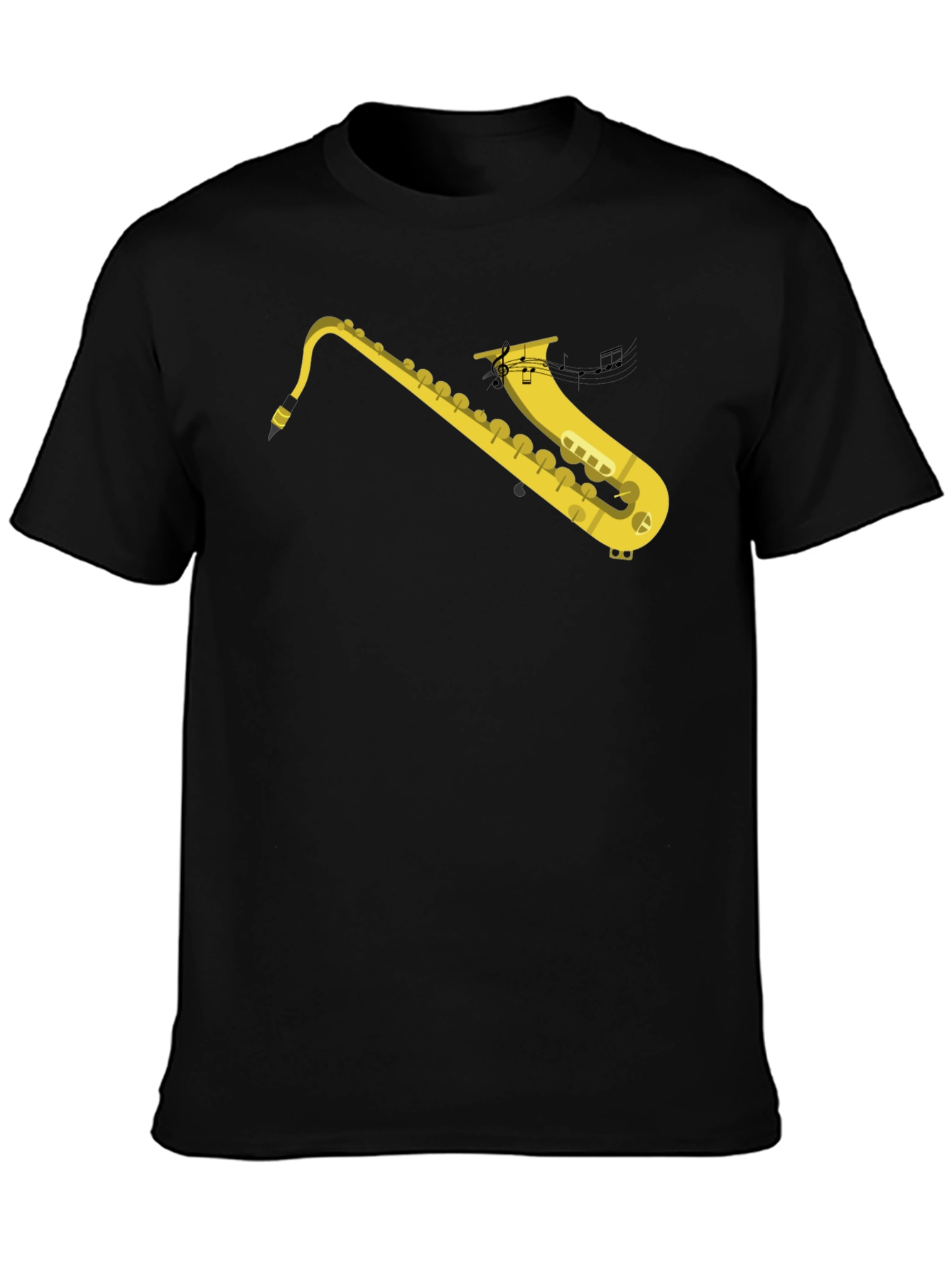 Saxophone Graphic Tee - Mens Black T-Shirt