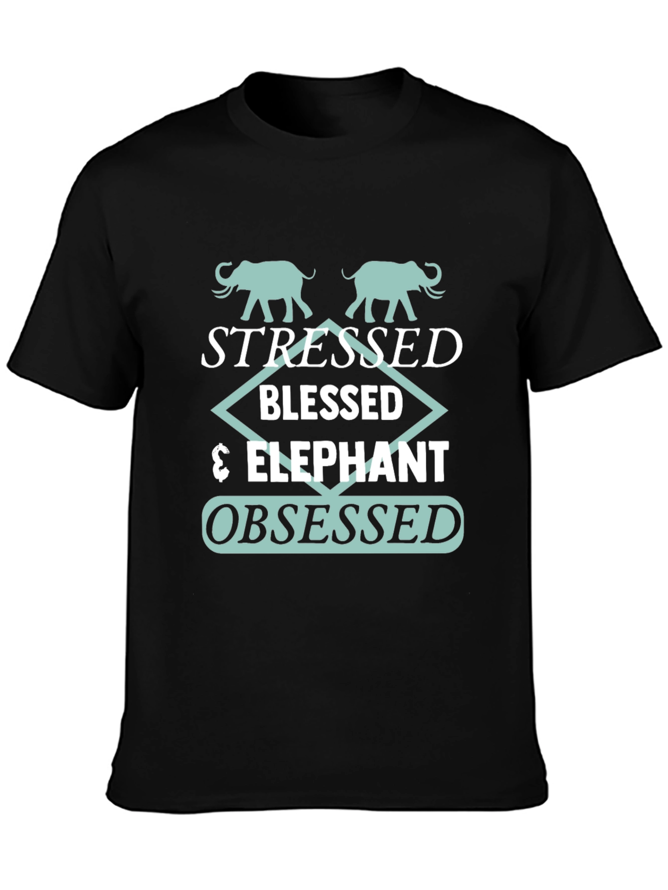 Stressed Blessed Elephant Obsessed Graphic Tee
