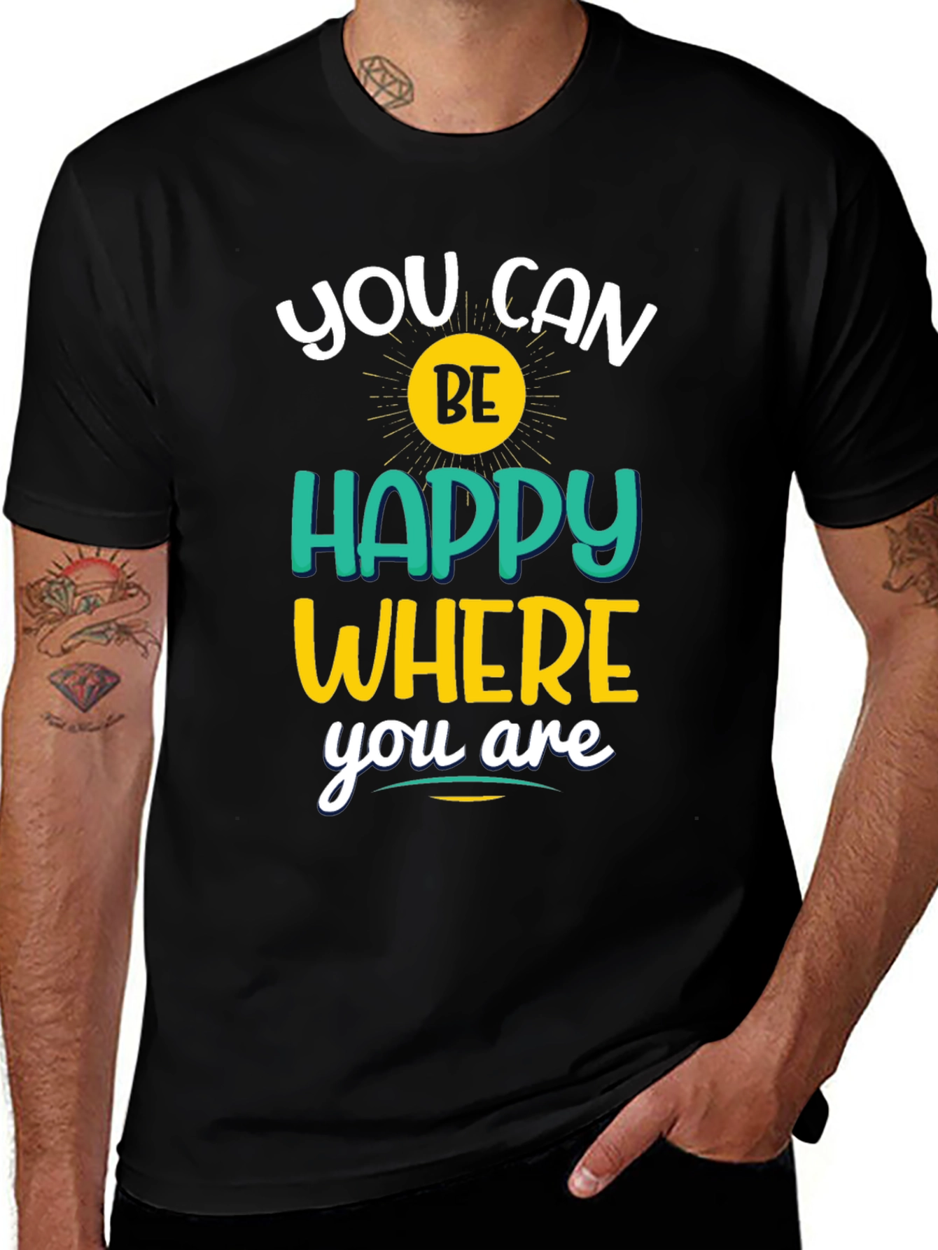 Inspirational You Can Be Happy Graphic Tee