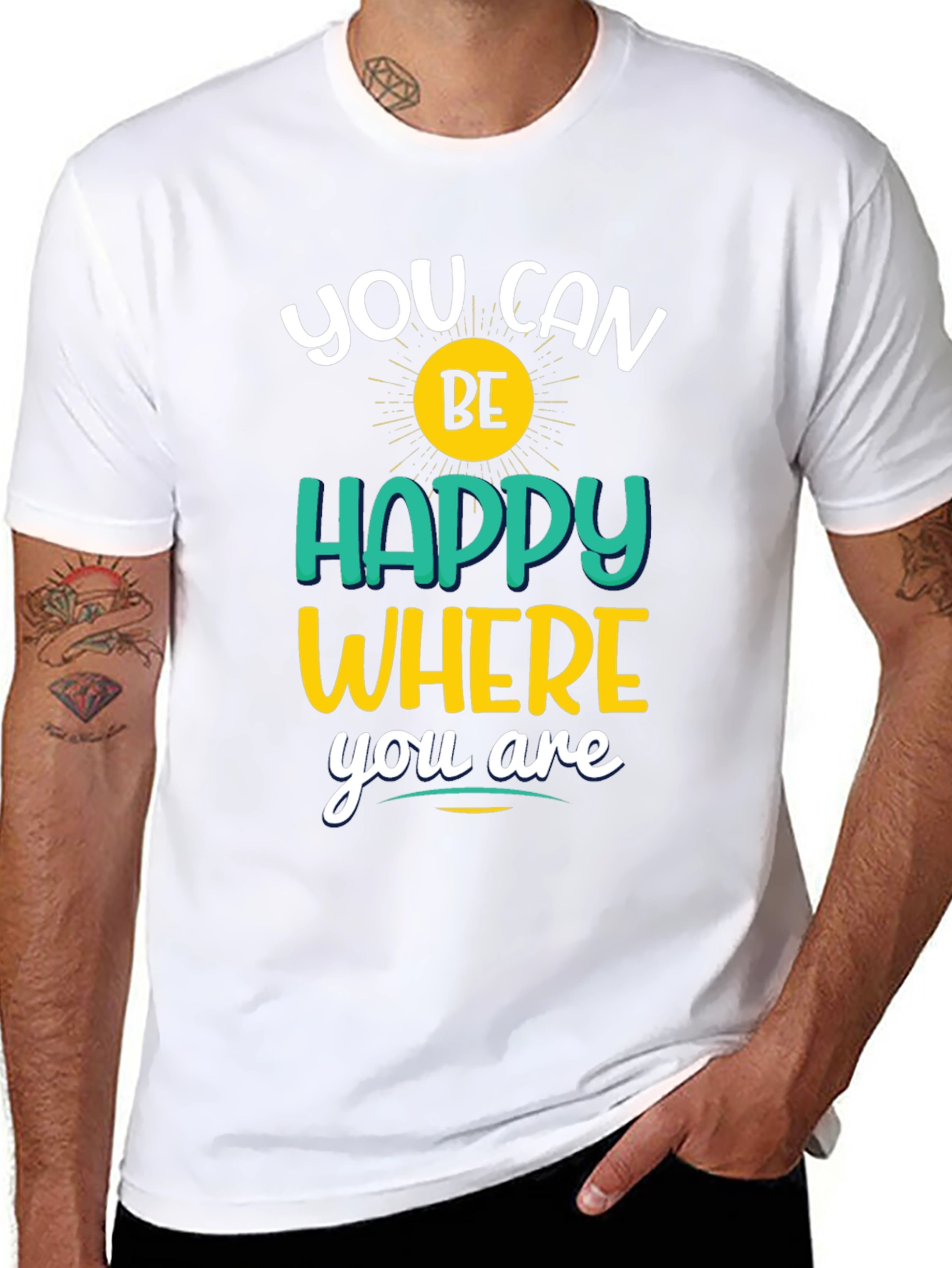 Inspirational You Can Be Happy Graphic Tee