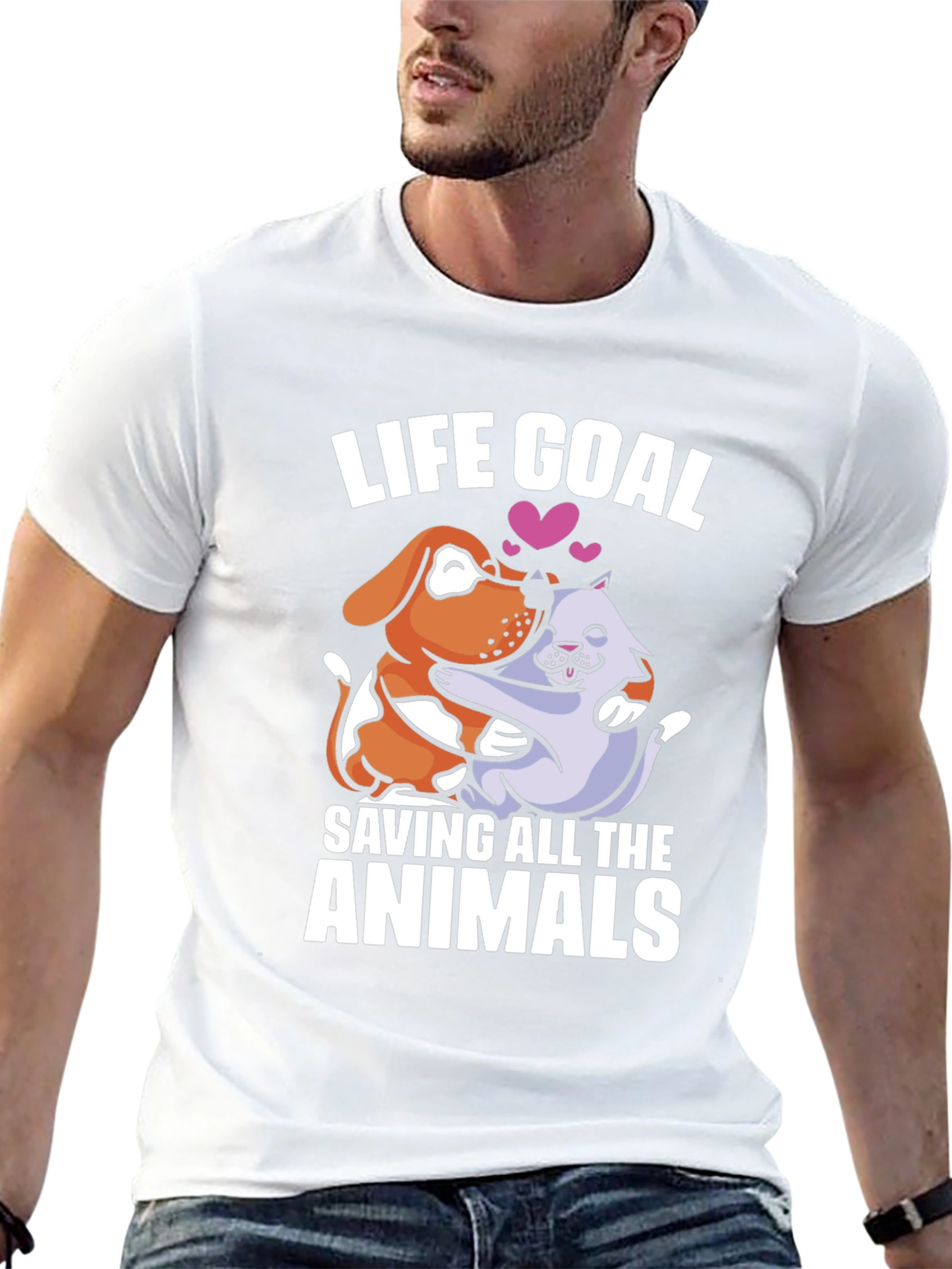 Life Goal Saving Animals Graphic T-Shirt