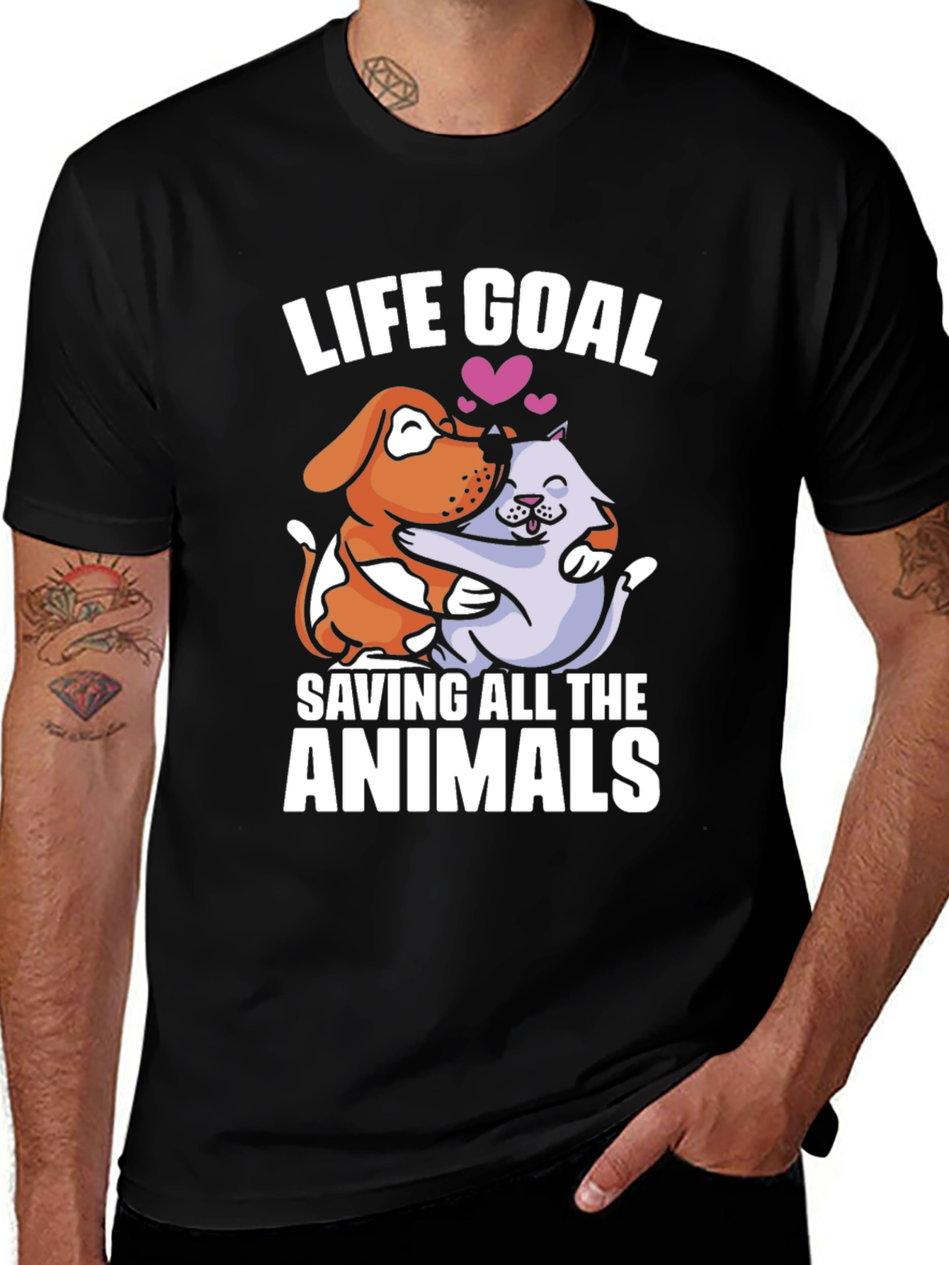 Life Goal Saving Animals Graphic T-Shirt