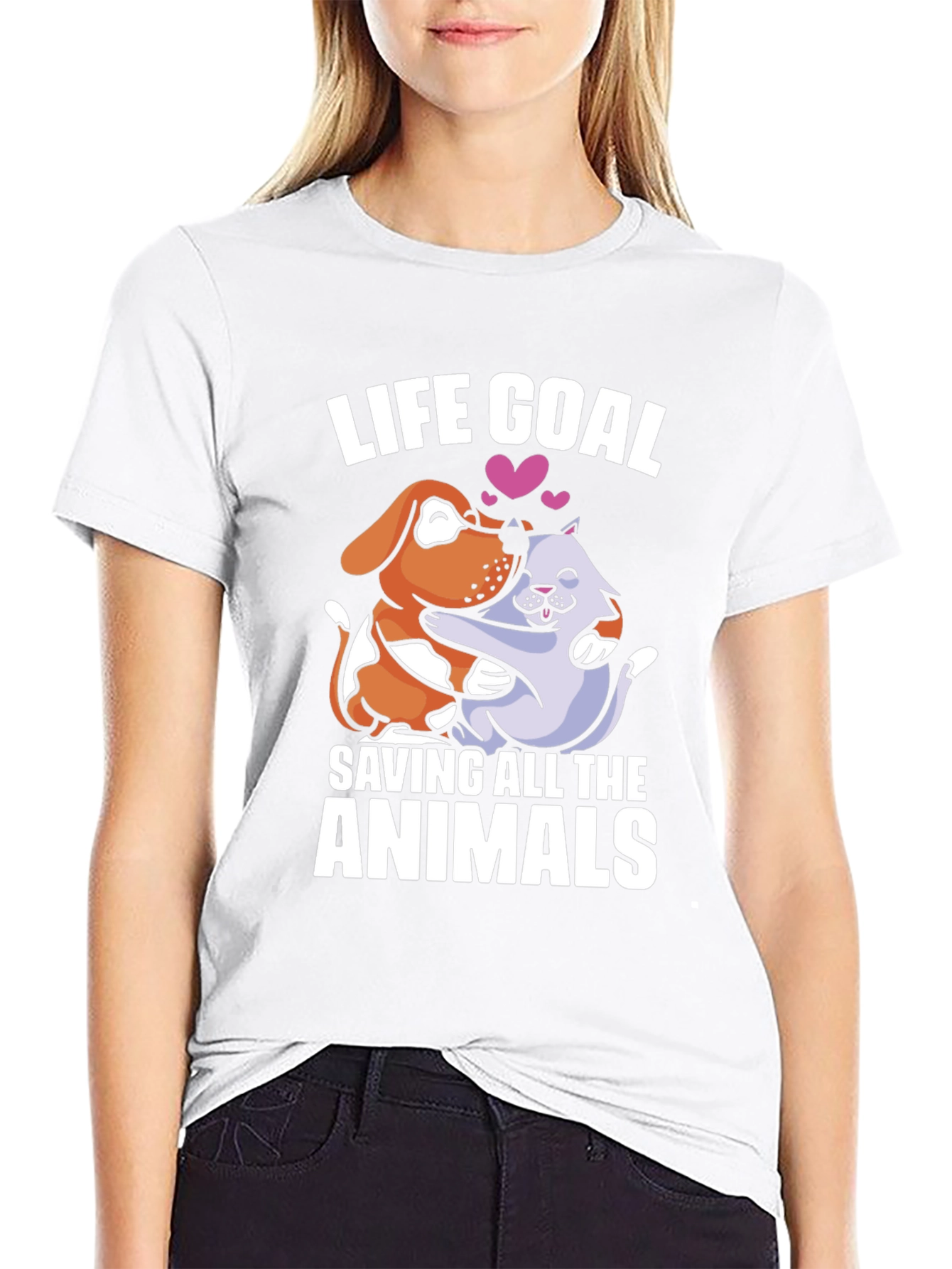 Life Goal Saving Animals Graphic T-Shirt