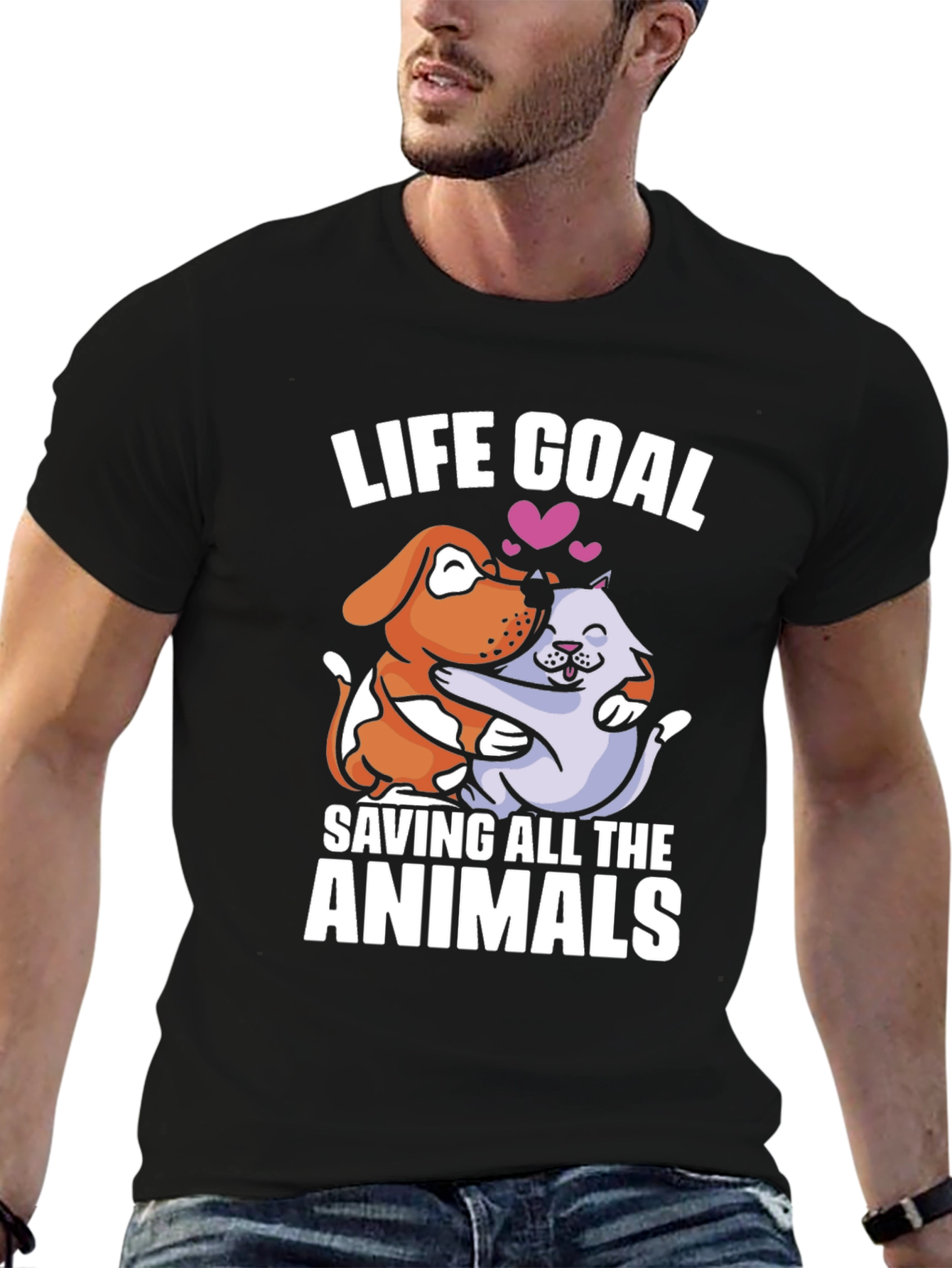Life Goal Saving Animals Graphic T-Shirt
