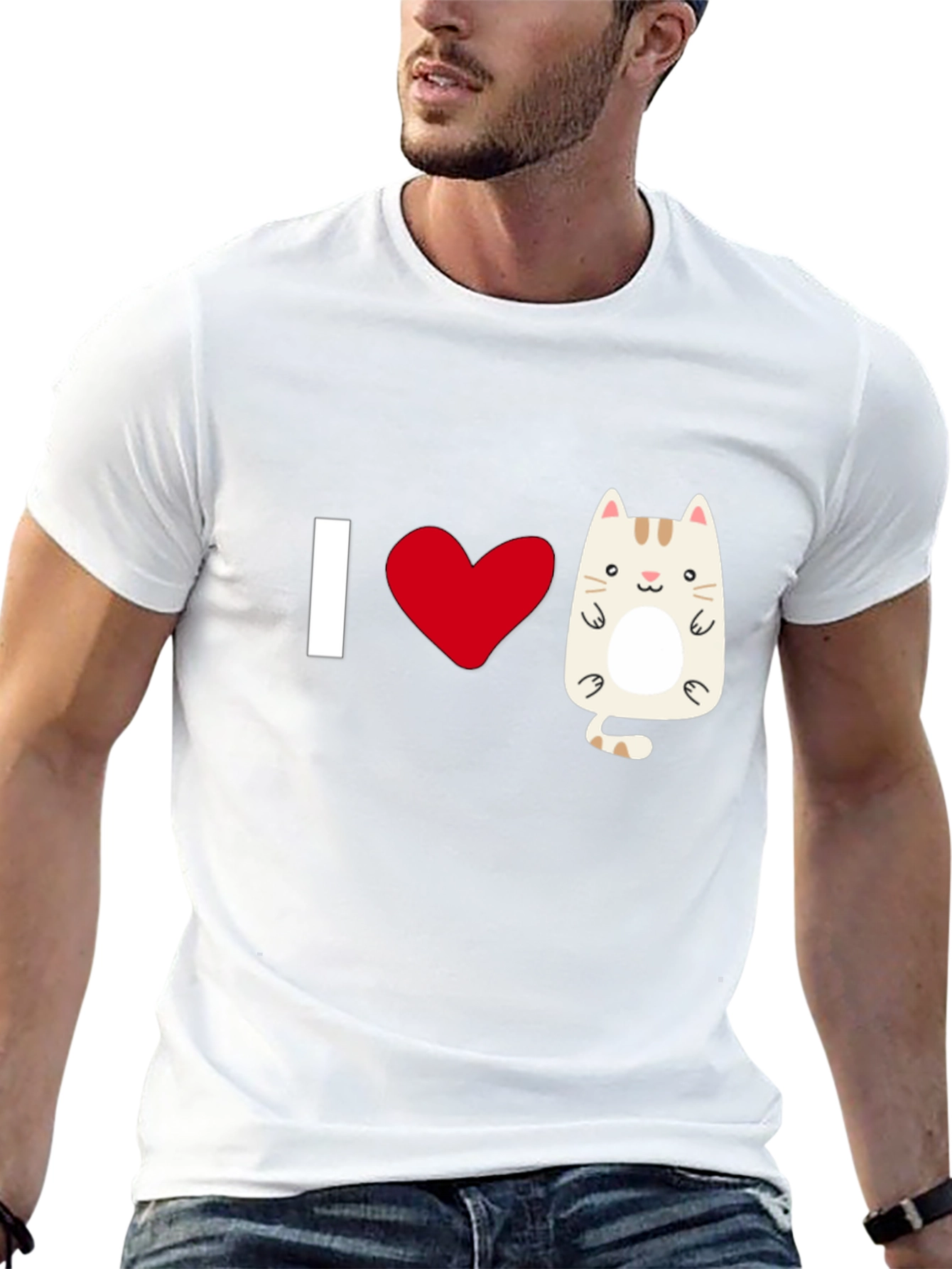 I Heart Cats Graphic T-Shirt - Black Cotton Tee