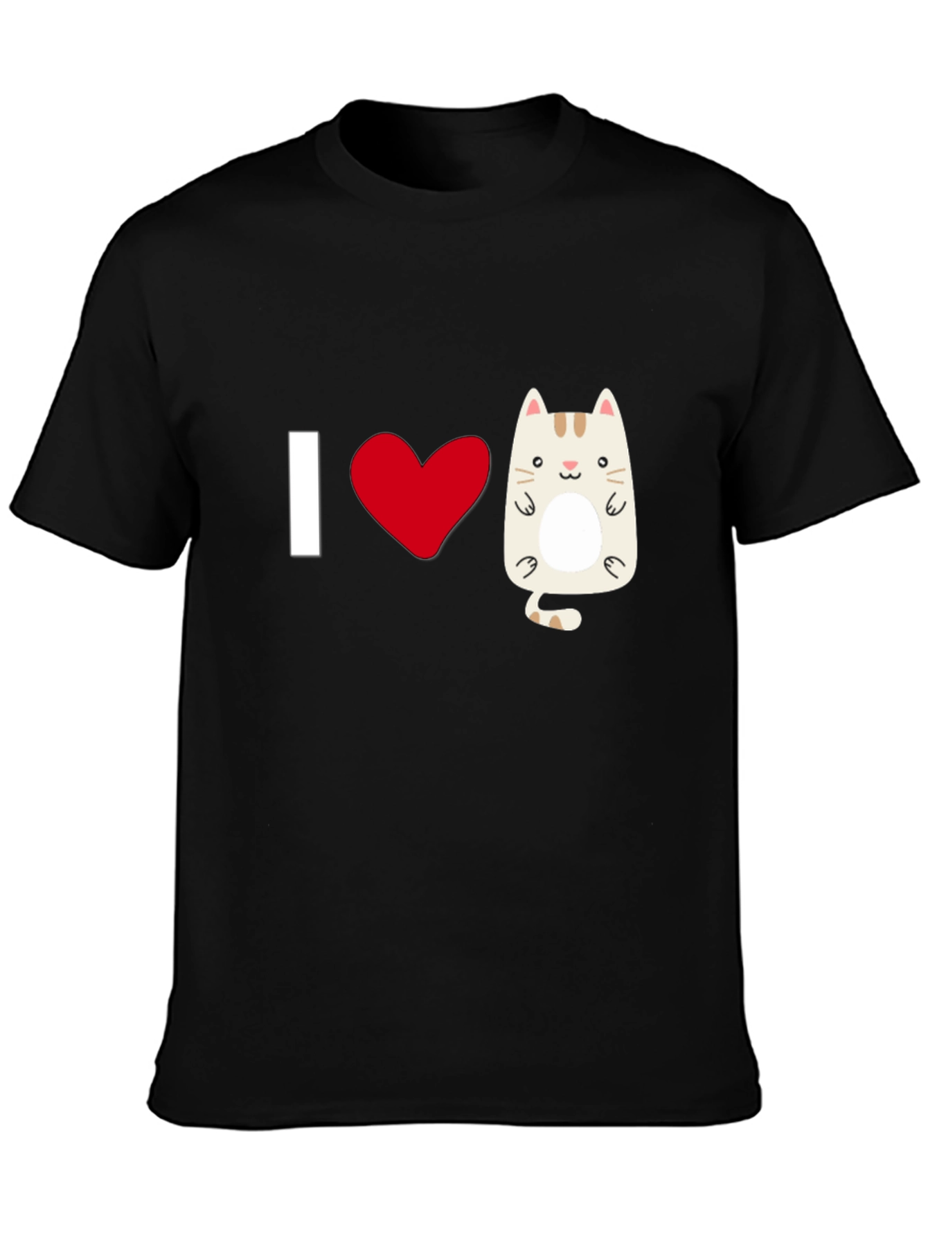 I Heart Cats Graphic T-Shirt - Black Cotton Tee