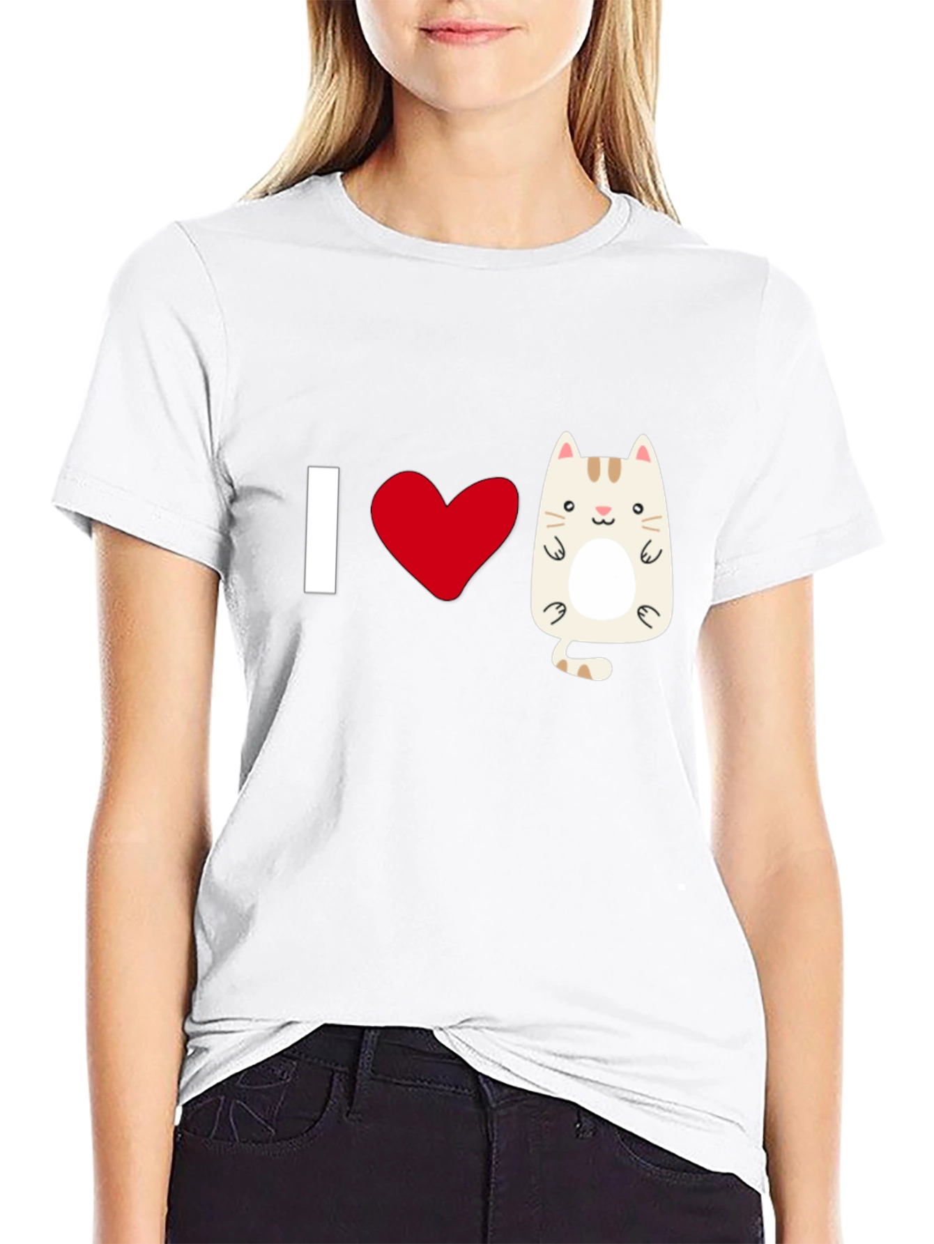 I Heart Cats Graphic T-Shirt - Black Cotton Tee