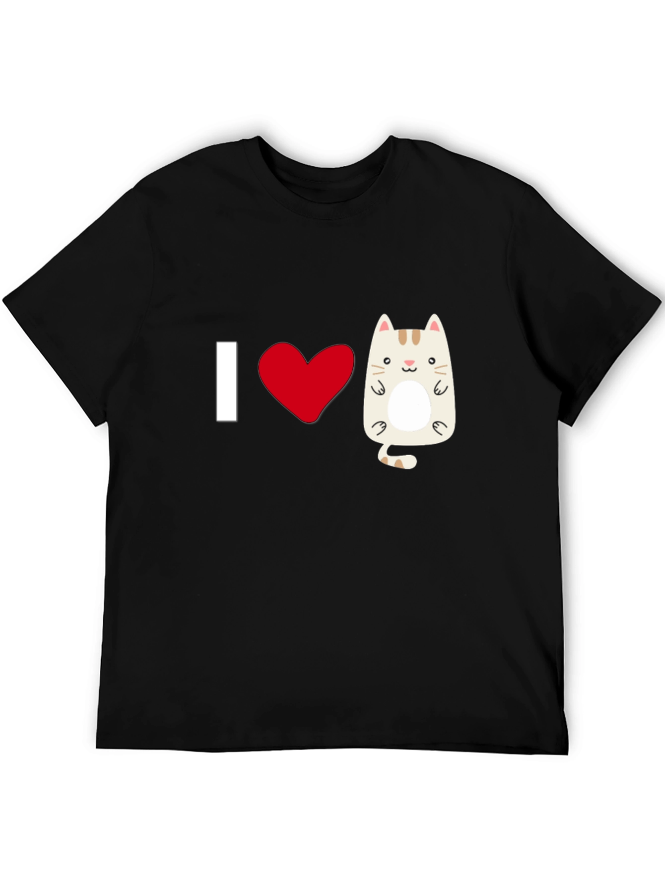 I Heart Cats Graphic T-Shirt - Black Cotton Tee