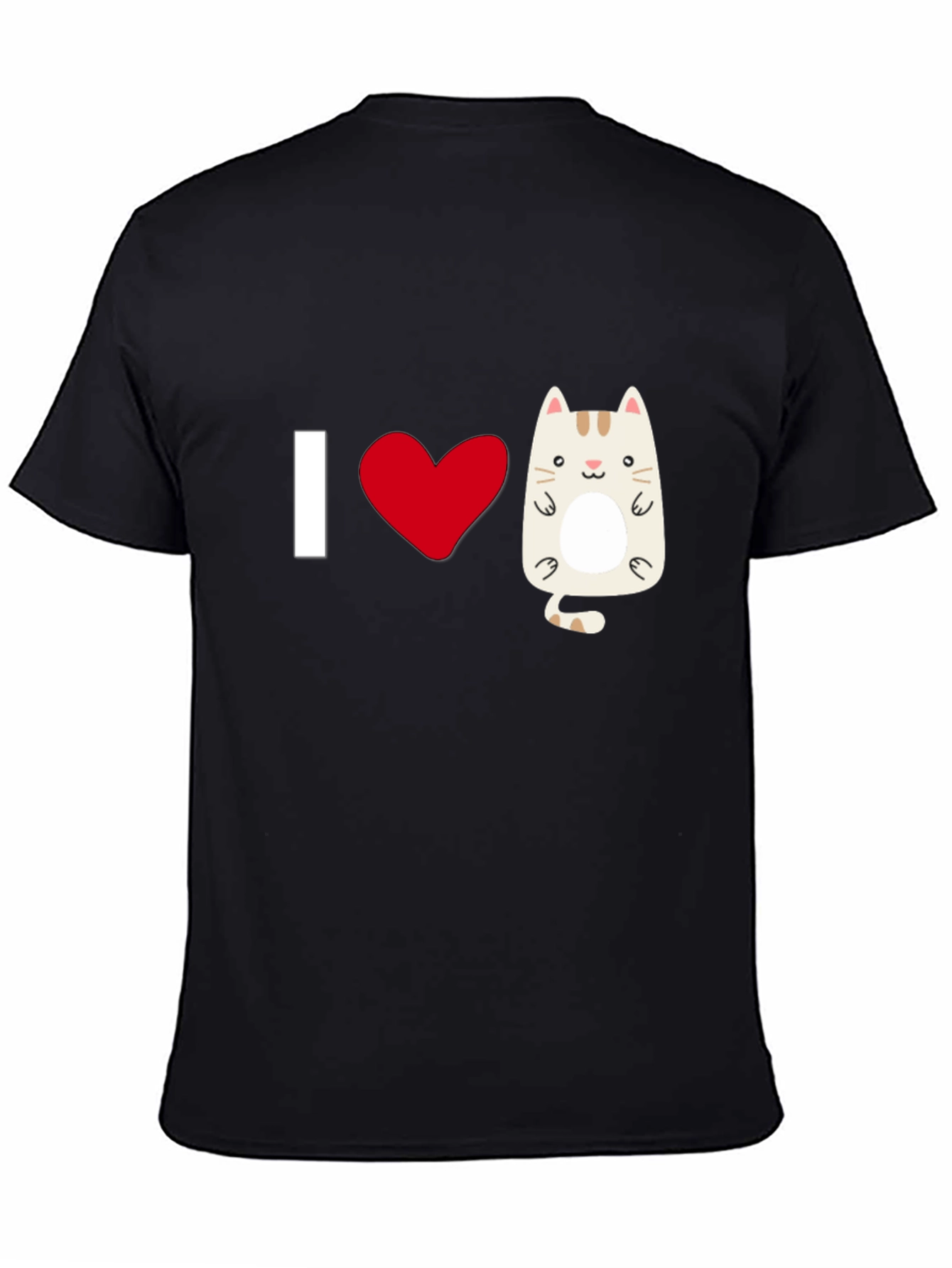 I Heart Cats Graphic T-Shirt - Black Cotton Tee