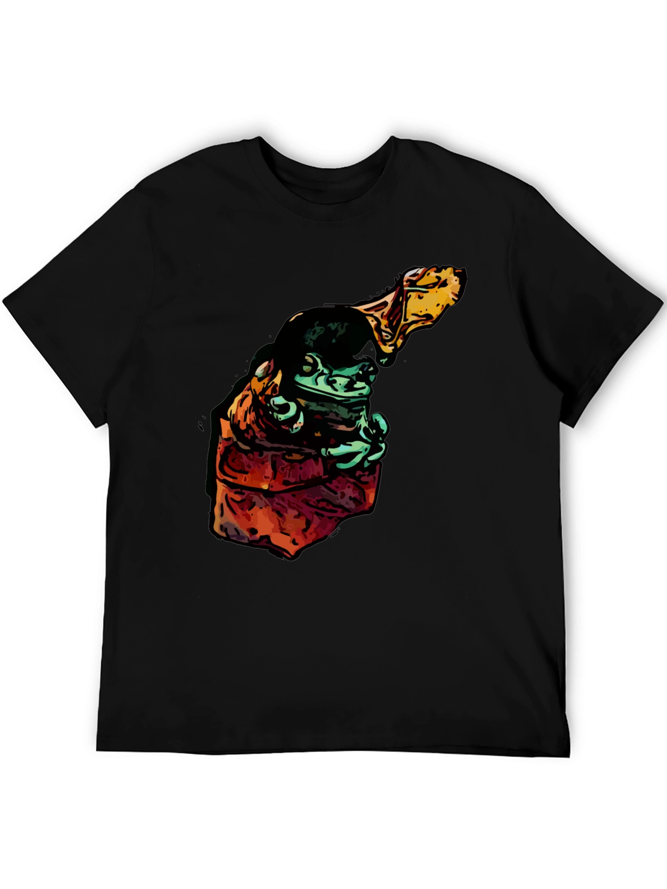 Frog in Hoodie Graphic Tee - Cool Cartoon Style
