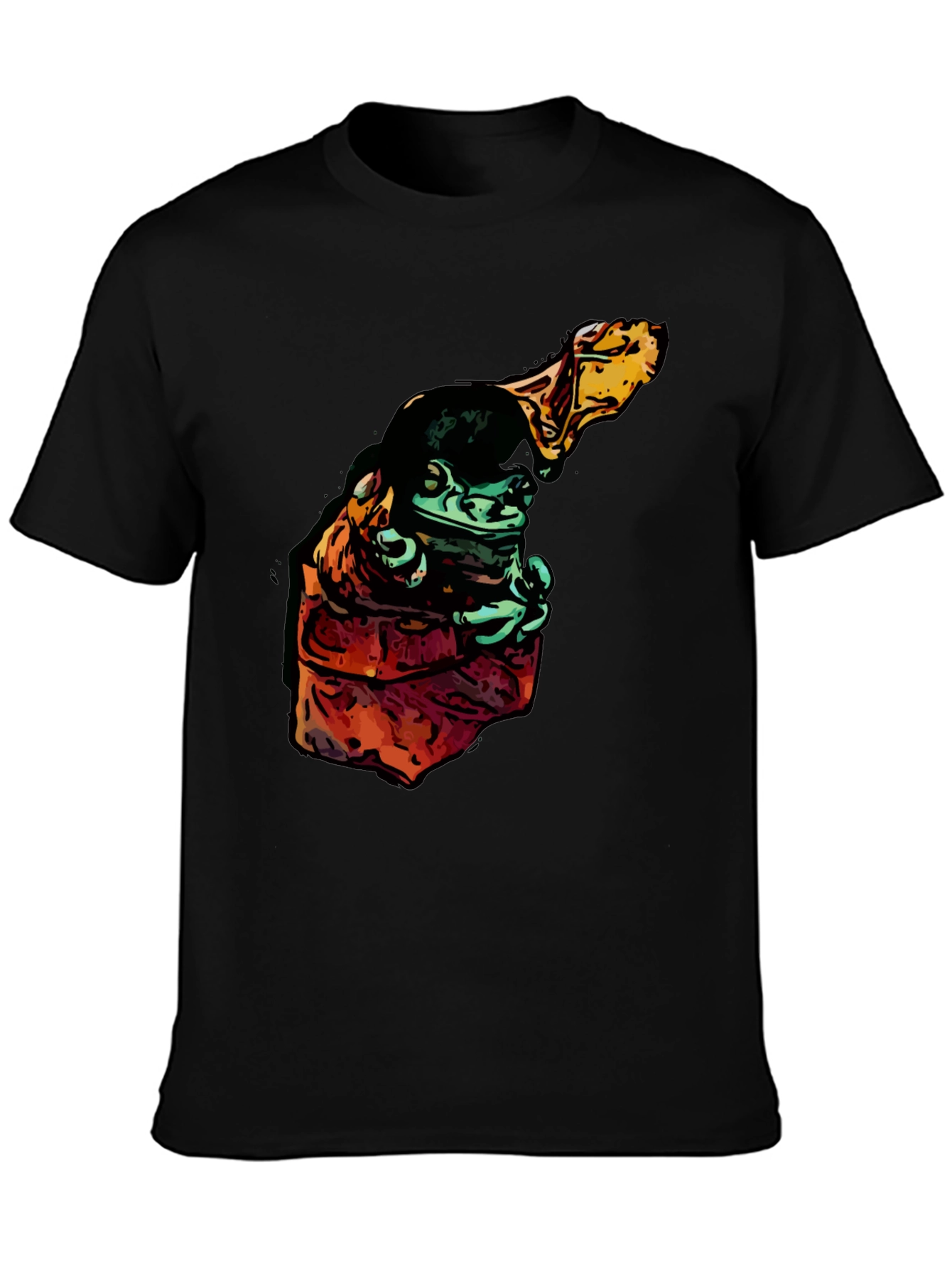 Frog in Hoodie Graphic Tee - Cool Cartoon Style