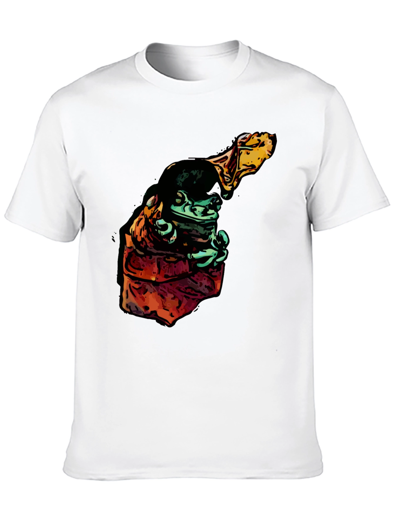 Frog in Hoodie Graphic Tee - Cool Cartoon Style