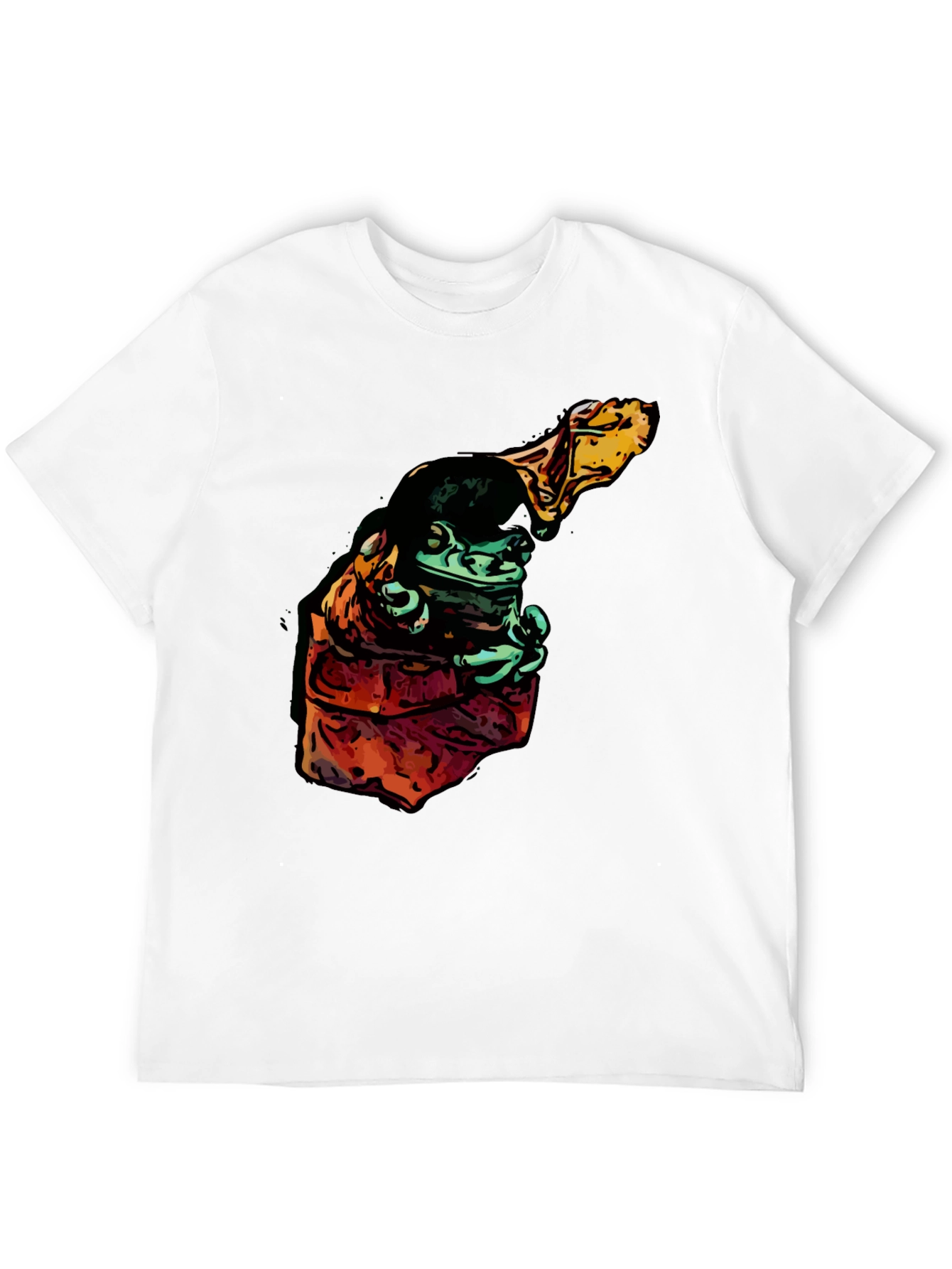 Frog in Hoodie Graphic Tee - Cool Cartoon Style