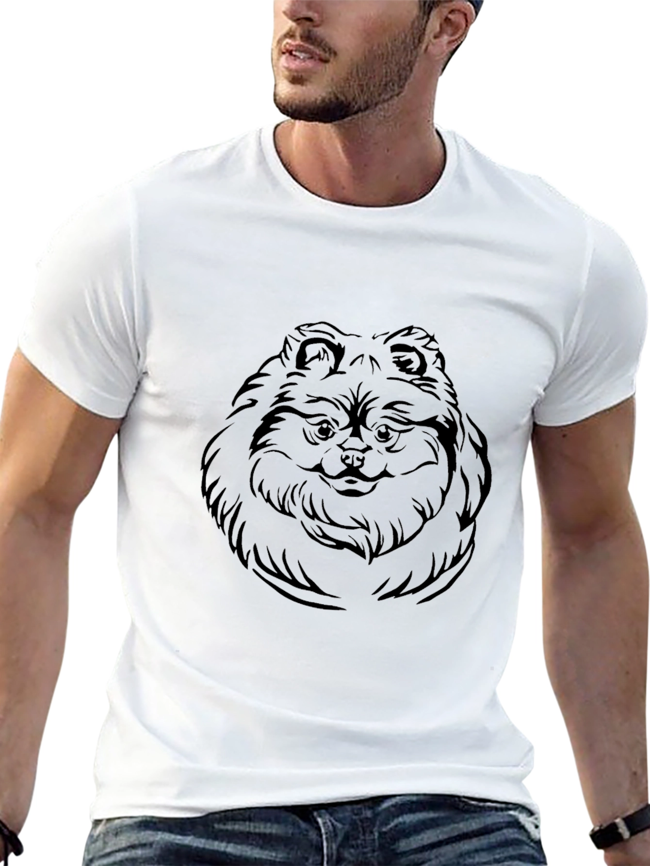 Pomeranian Dog Graphic Black T-Shirt