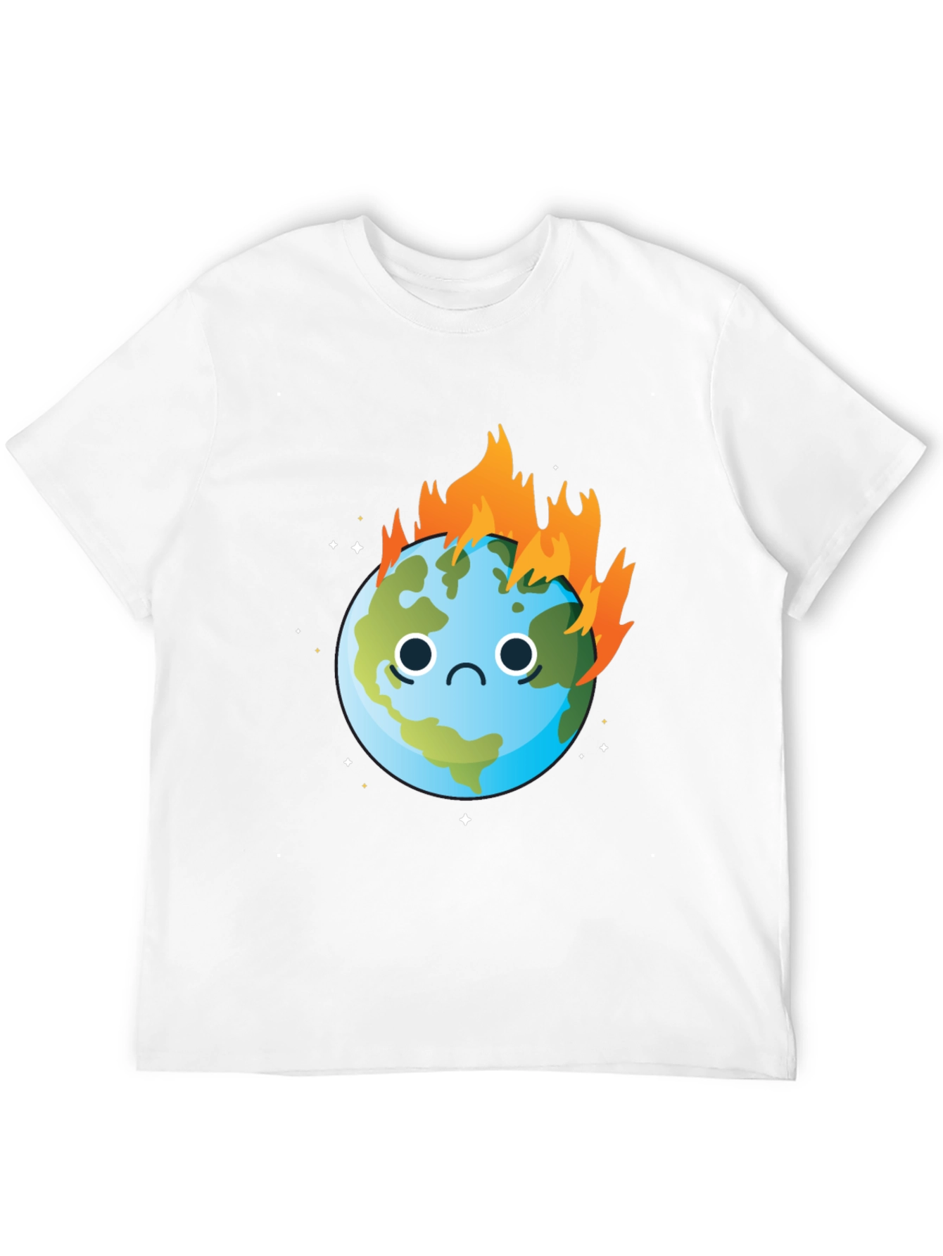 Burning Earth Graphic Tee - Climate Change Awareness