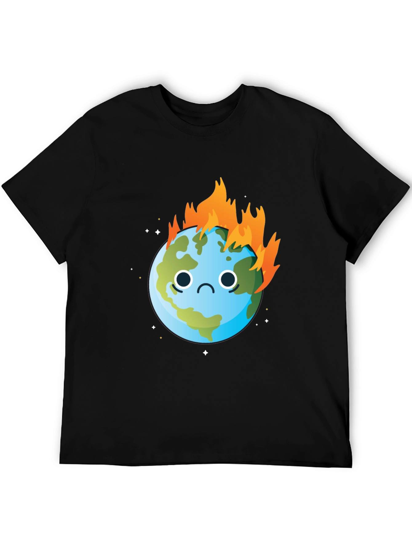 Burning Earth Graphic Tee - Climate Change Awareness