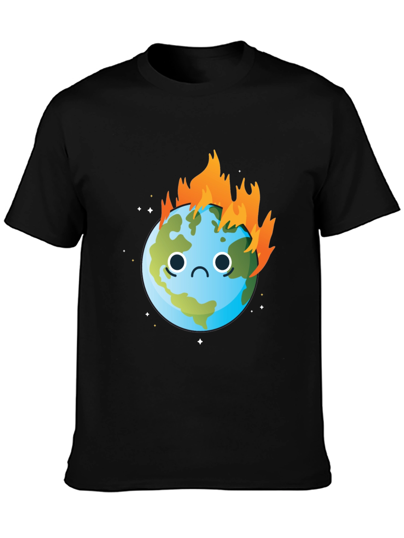 Burning Earth Graphic Tee - Climate Change Awareness