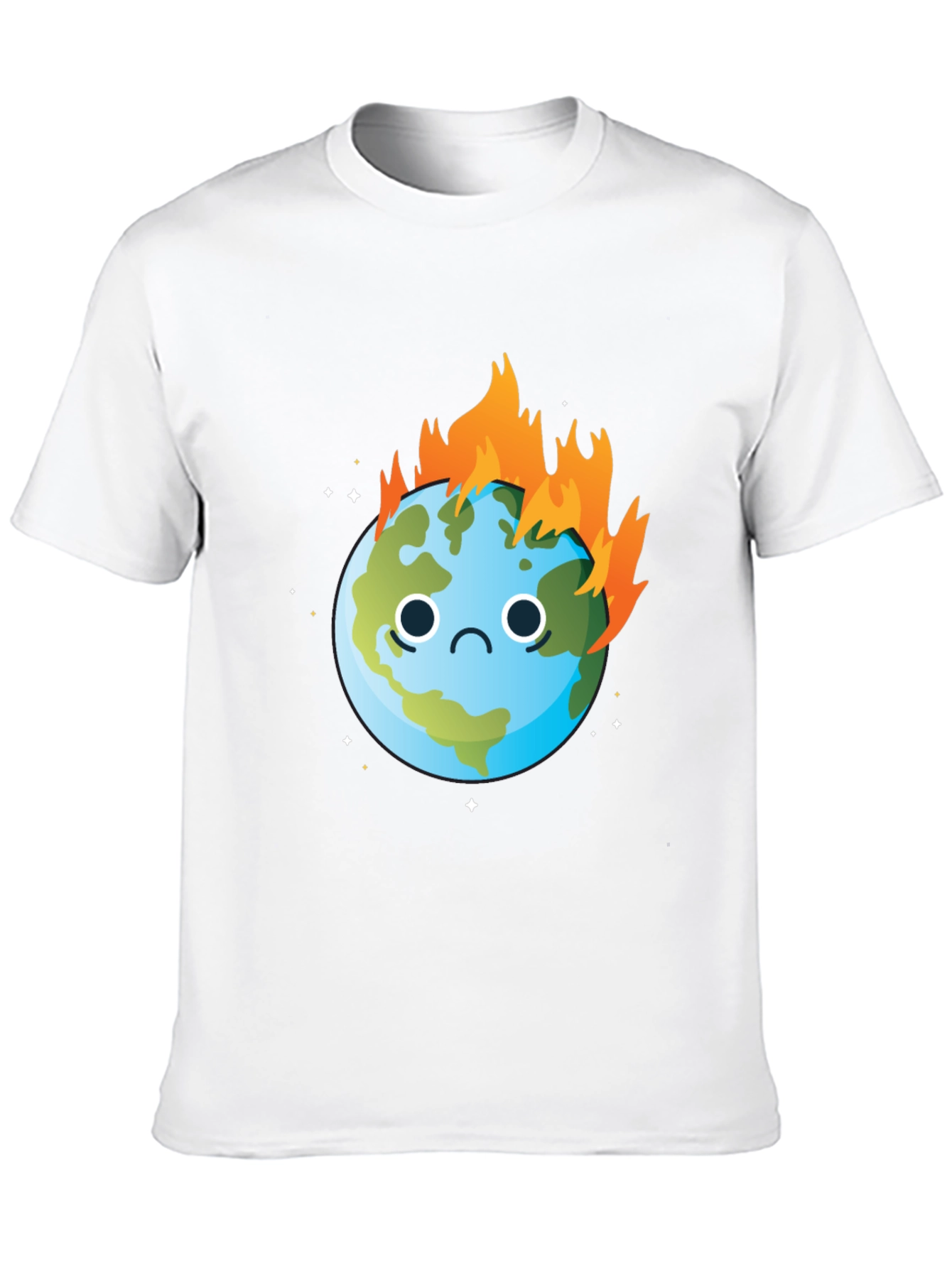 Burning Earth Graphic Tee - Climate Change Awareness