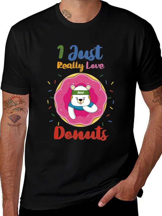 I Just Really Love Donuts Funny Graphic Tee