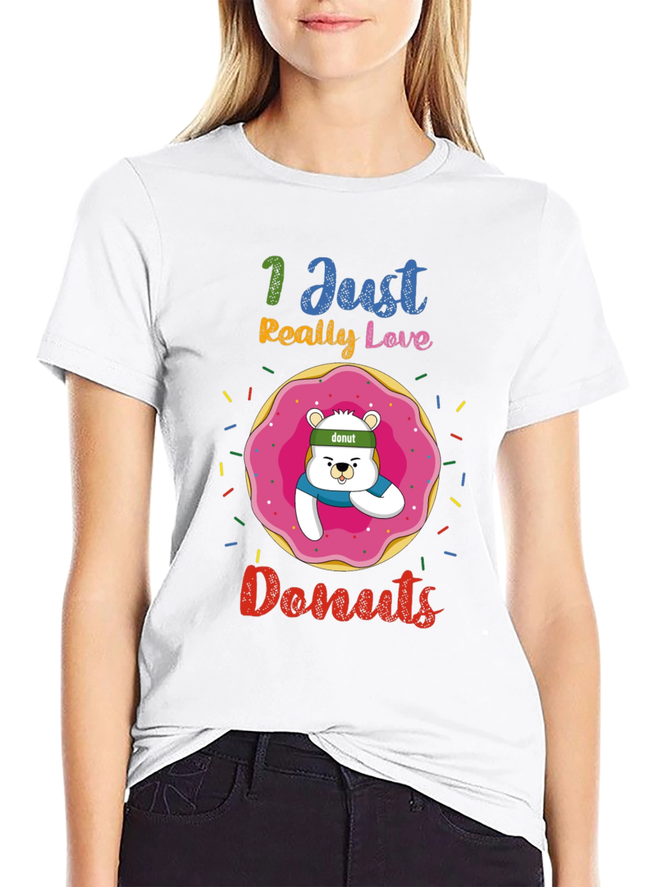 I Just Really Love Donuts Funny Graphic Tee