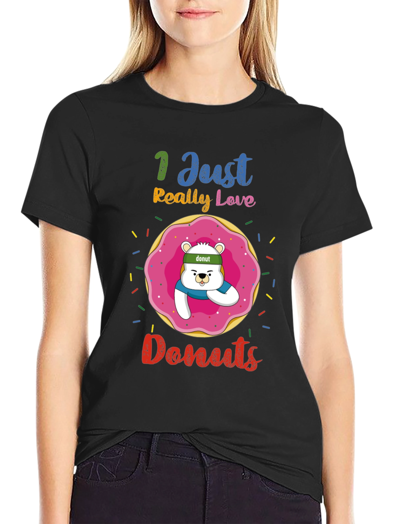 I Just Really Love Donuts Funny Graphic Tee