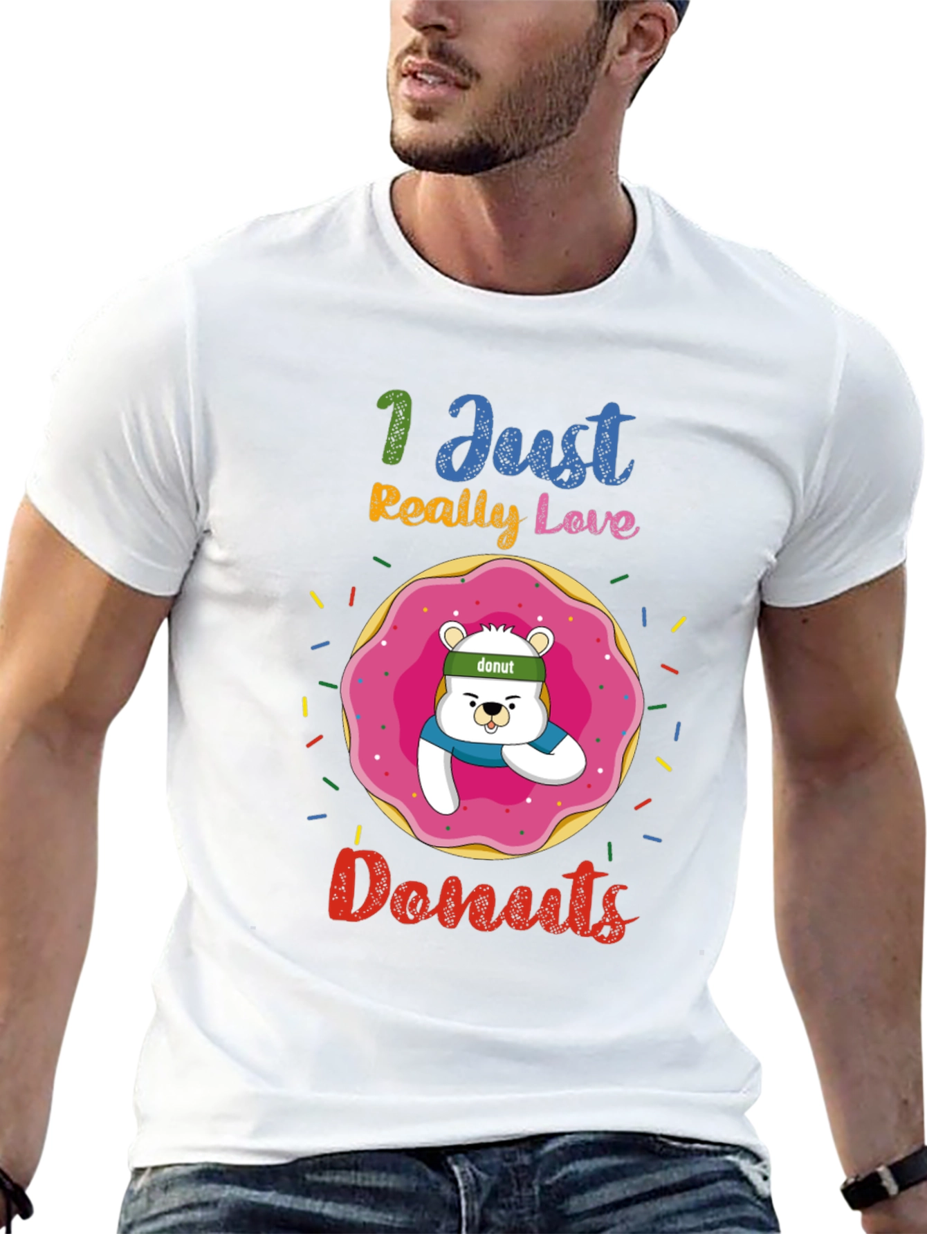 I Just Really Love Donuts Funny Graphic Tee