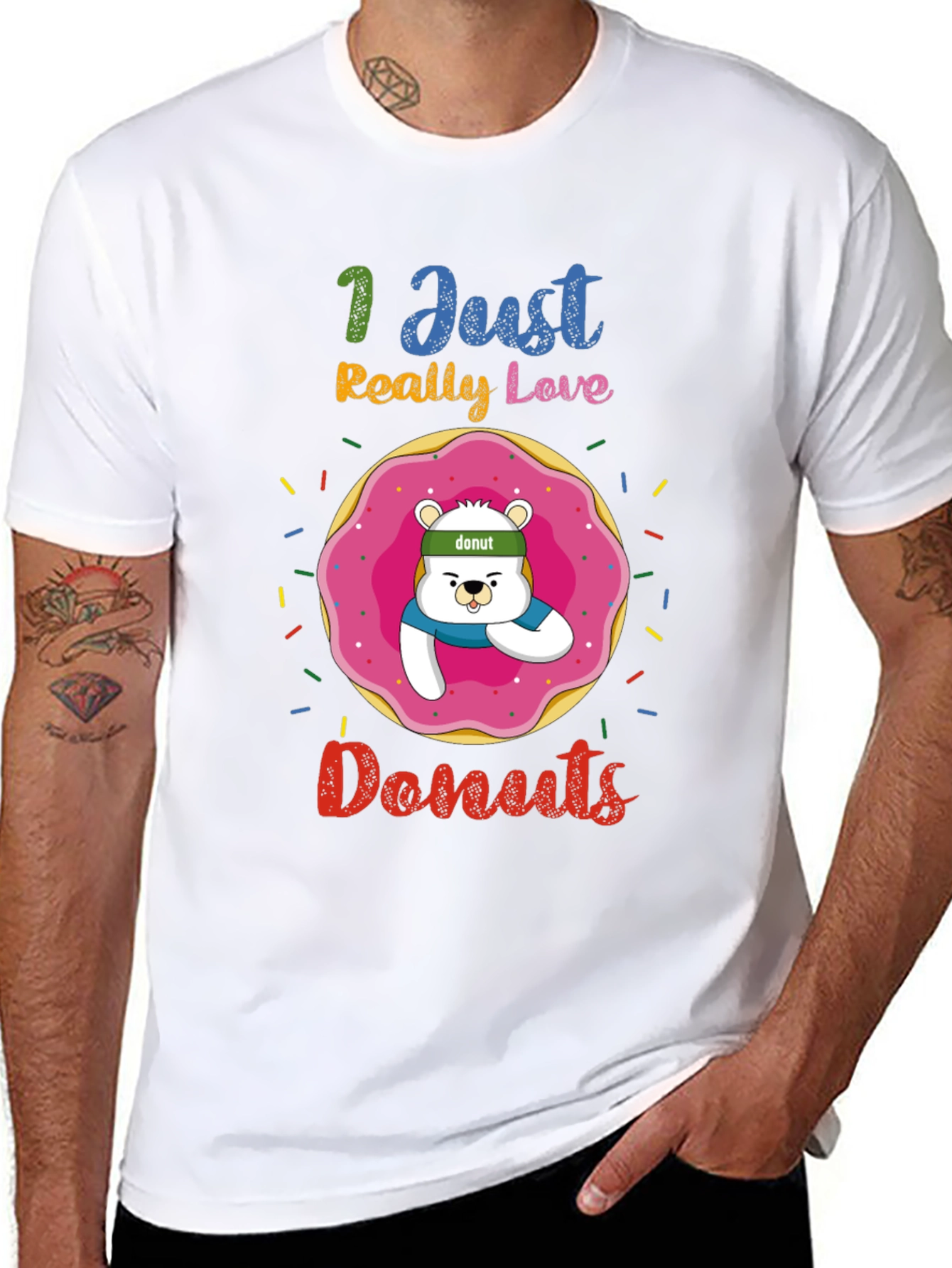 I Just Really Love Donuts Funny Graphic Tee