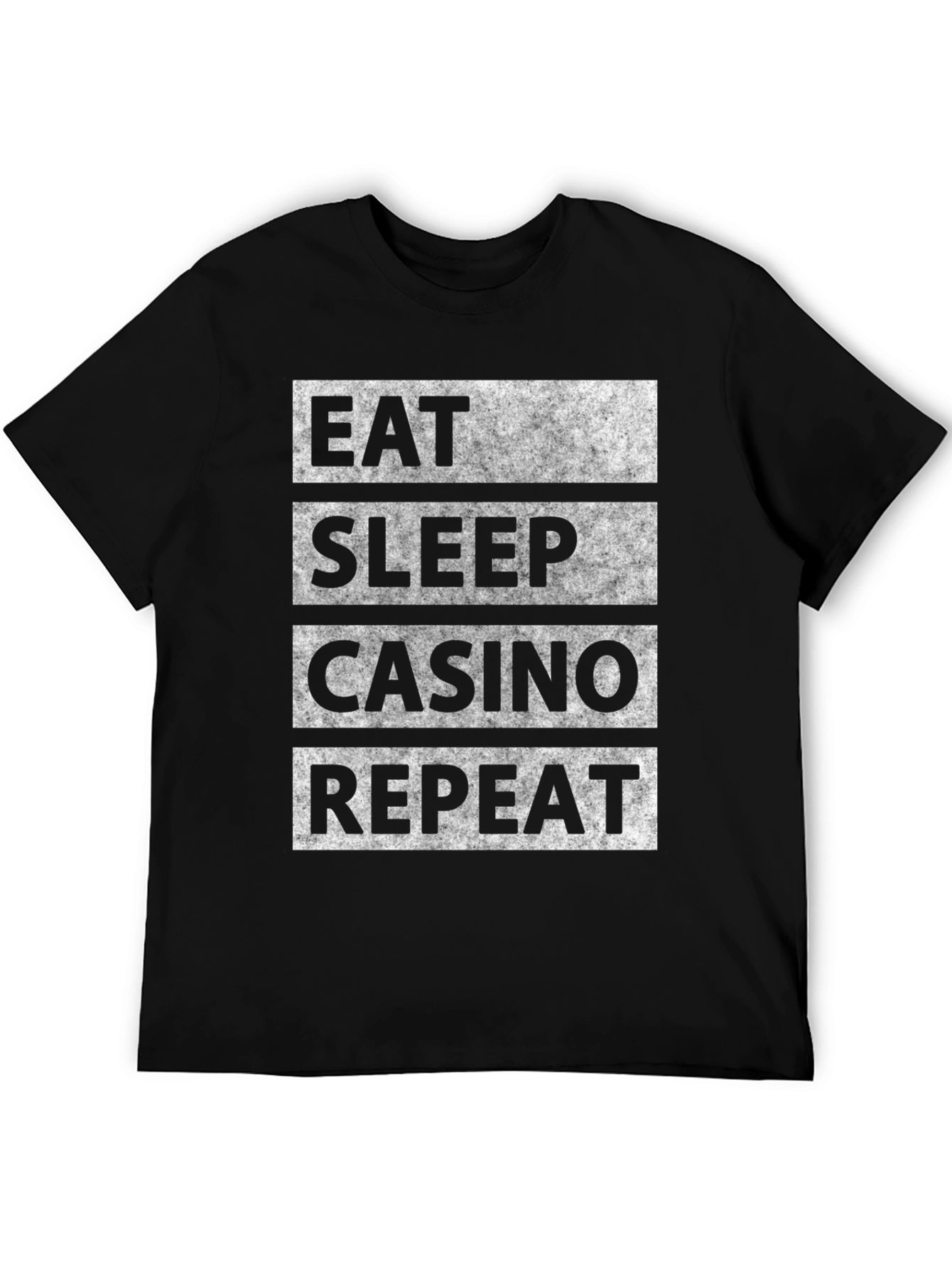 Eat Sleep Casino Repeat Graphic Tee - Black