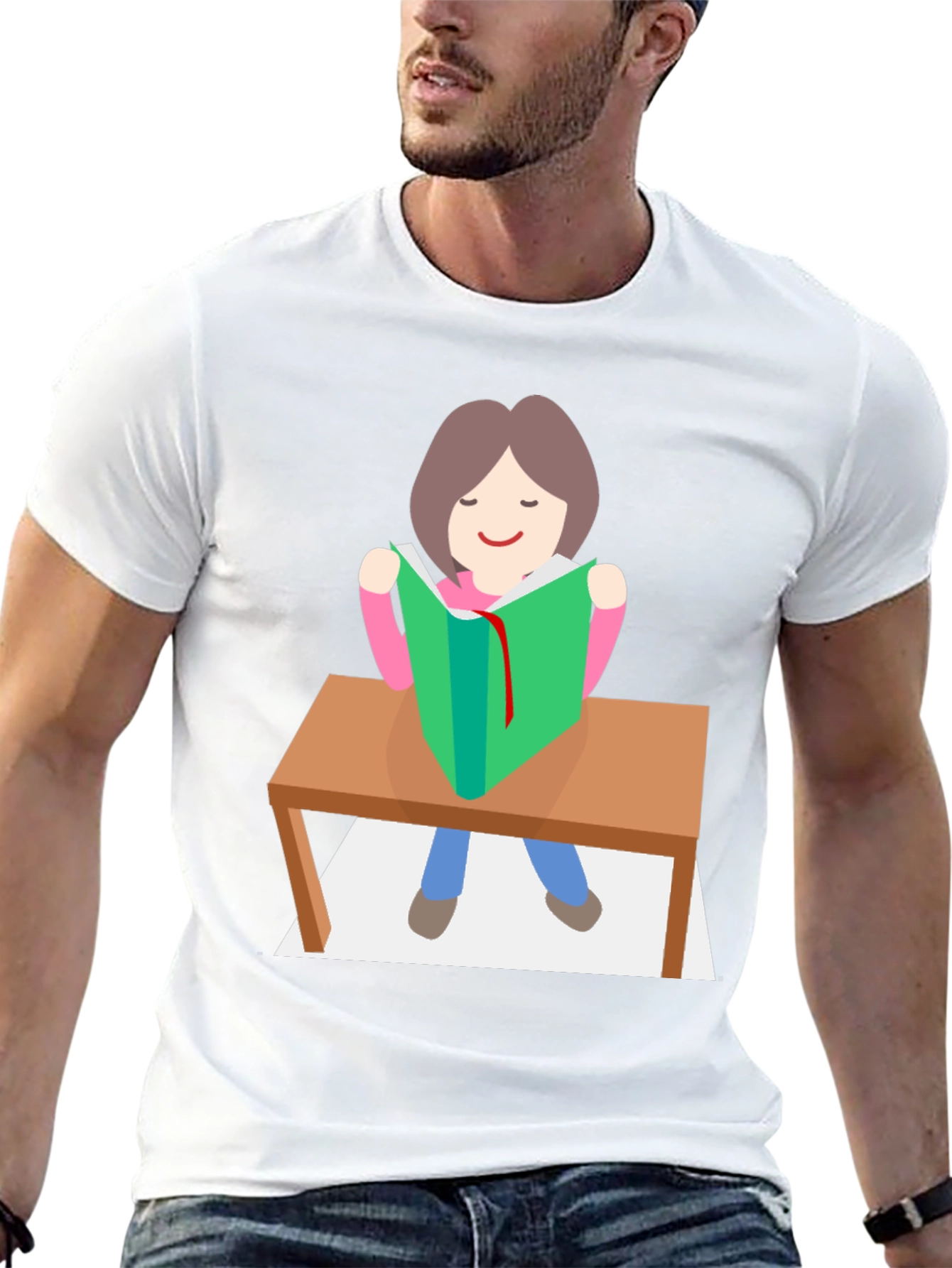Reading Girl Graphic Tee - Book Lover Shirt