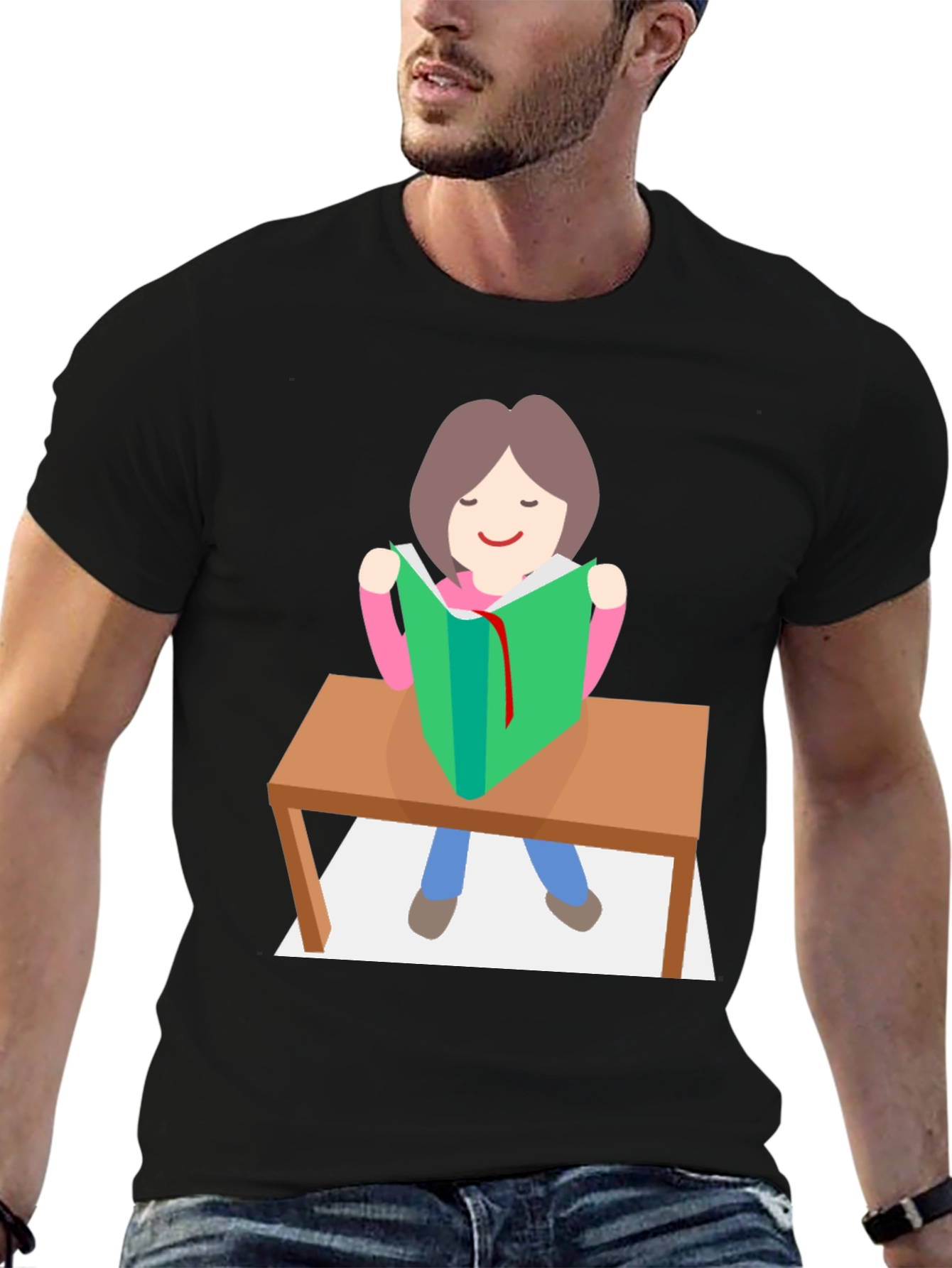 Reading Girl Graphic Tee - Book Lover Shirt