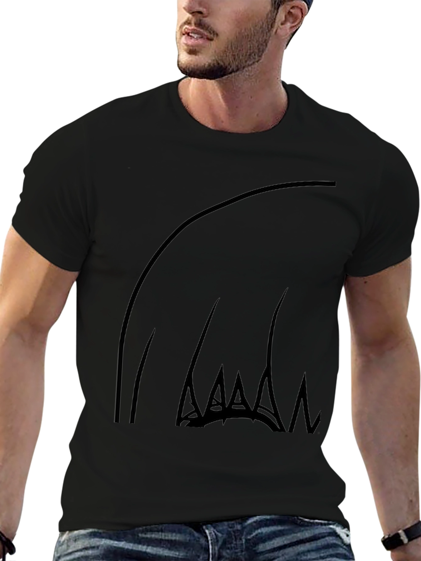 Abstract Claw Graphic Black T-Shirt