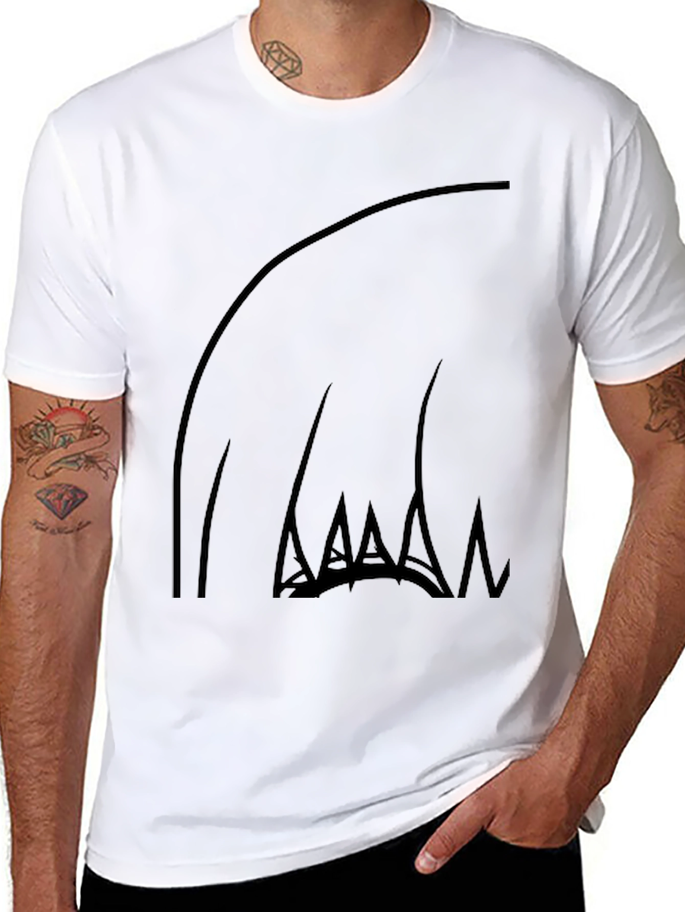 Abstract Claw Graphic Black T-Shirt