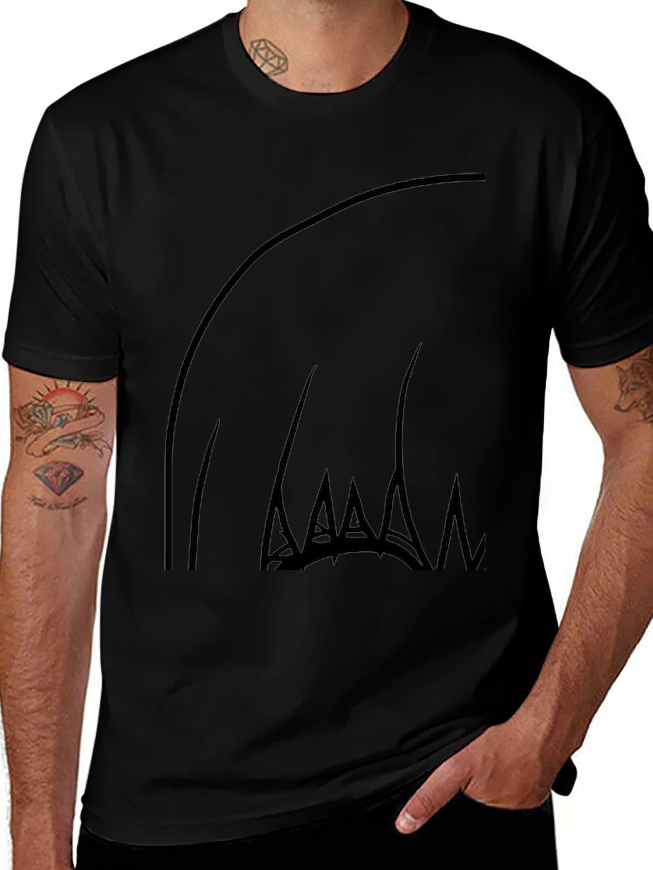 Abstract Claw Graphic Black T-Shirt