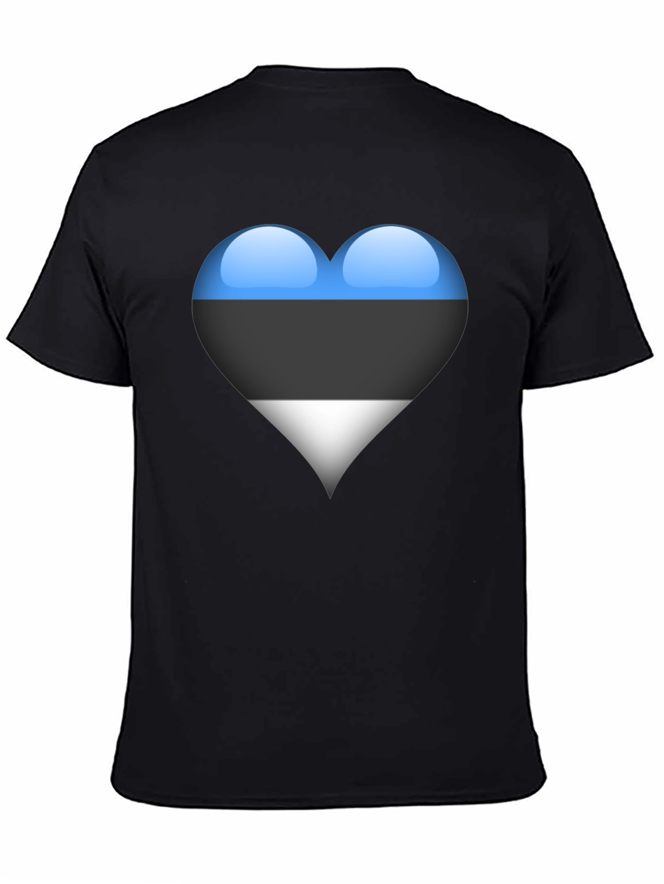Estonia Flag Heart Black T-Shirt