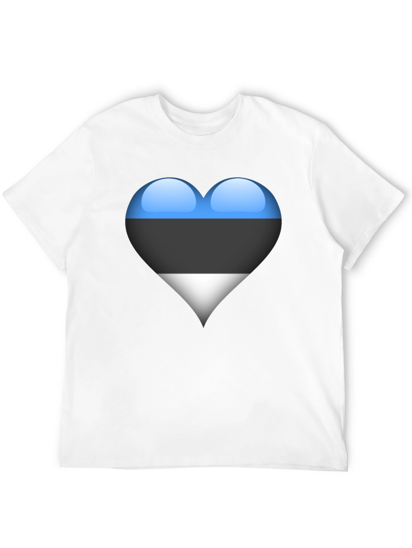 Estonia Flag Heart Black T-Shirt