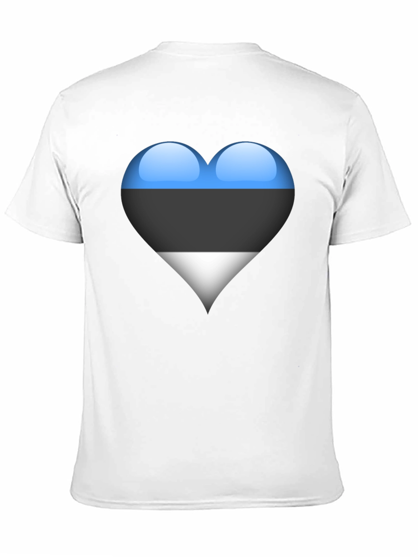 Estonia Flag Heart Black T-Shirt