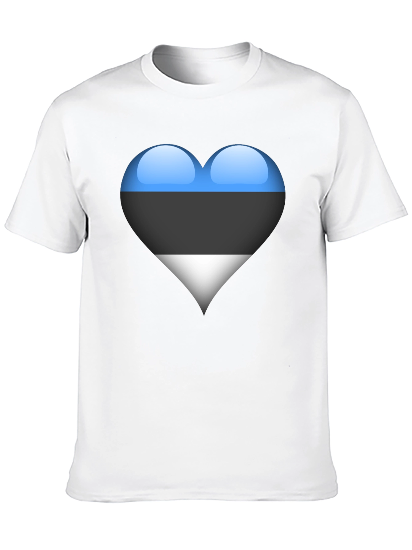 Estonia Flag Heart Black T-Shirt