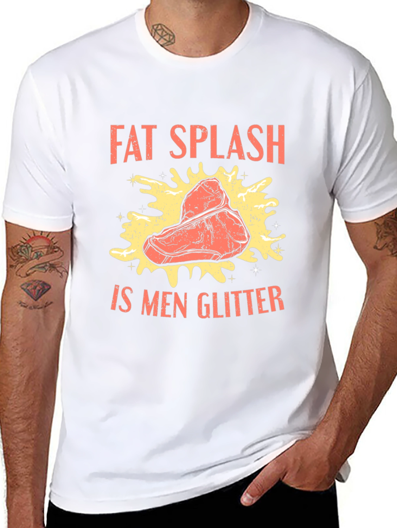 Fat Splash is Men Glitter T-Shirt