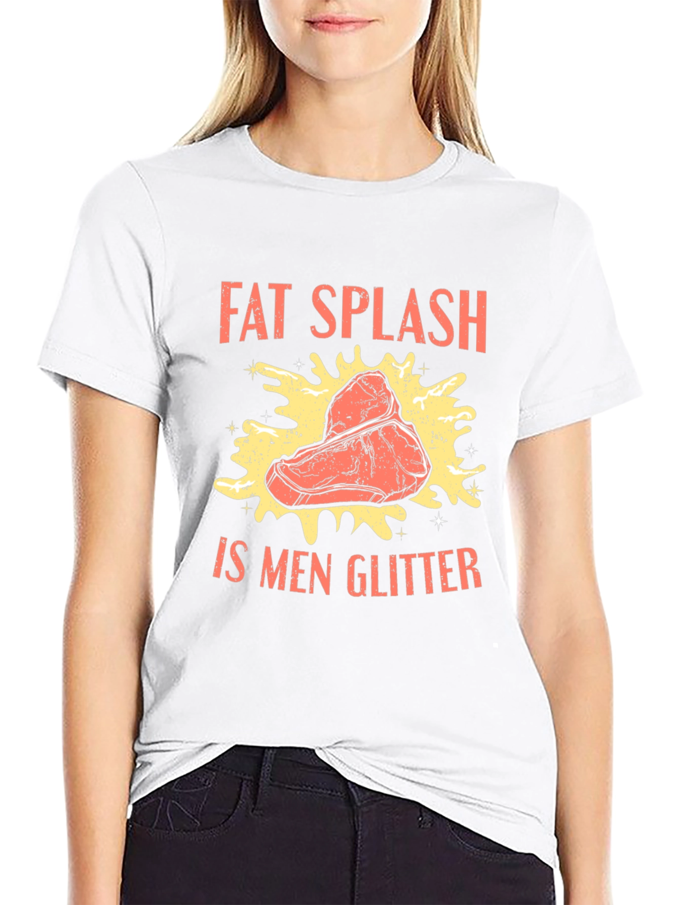 Fat Splash is Men Glitter T-Shirt
