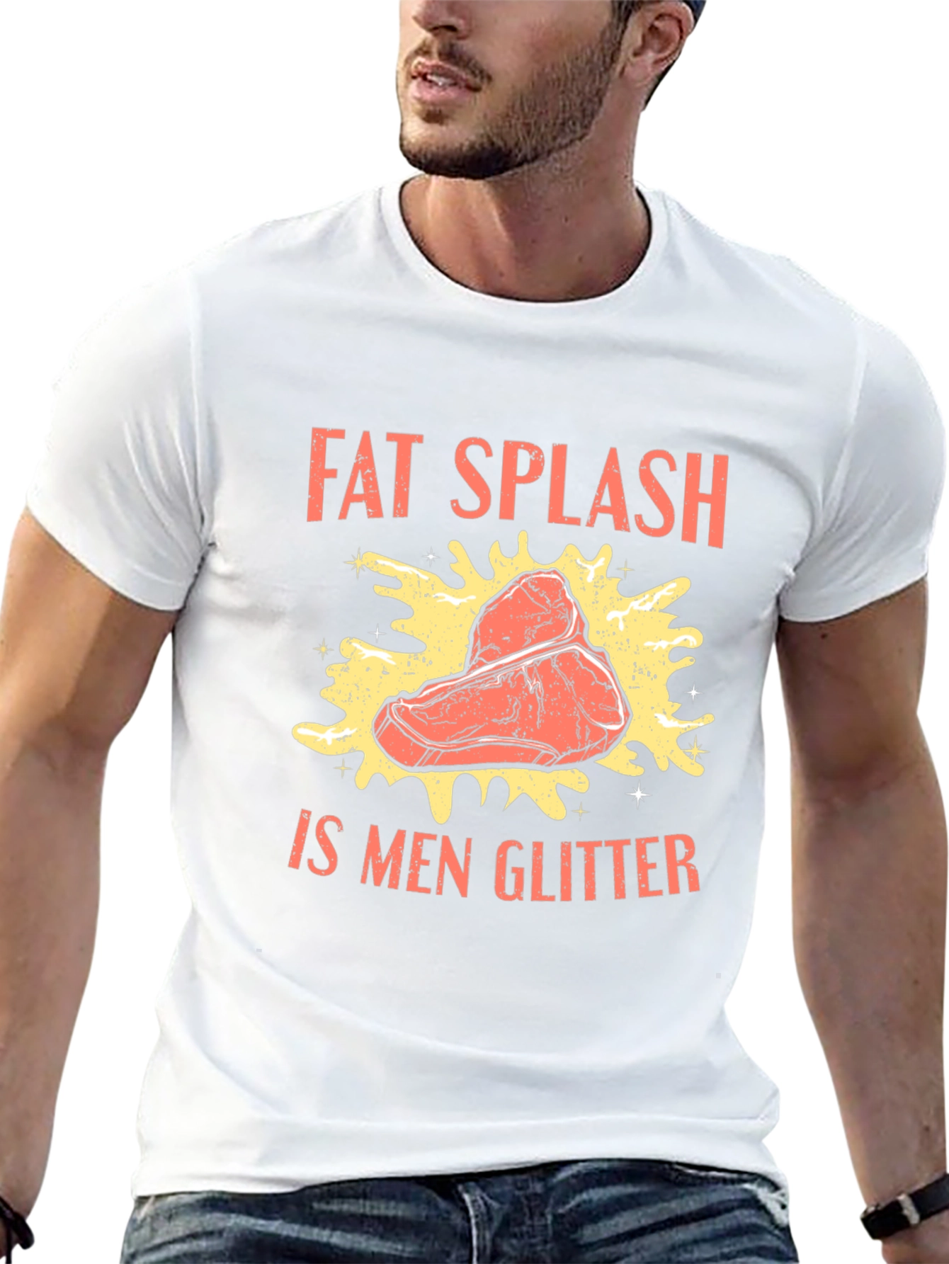 Fat Splash is Men Glitter T-Shirt