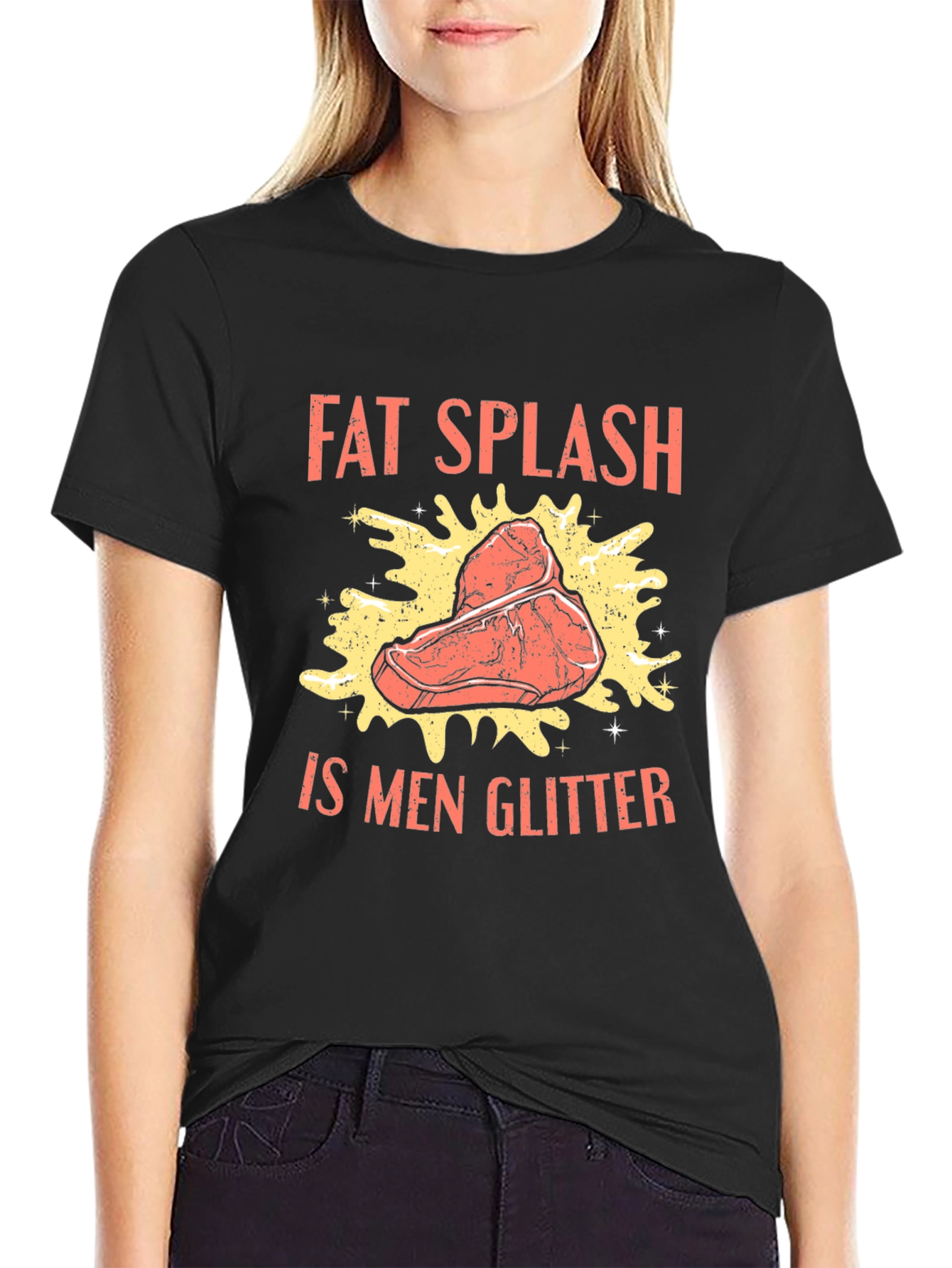 Fat Splash is Men Glitter T-Shirt