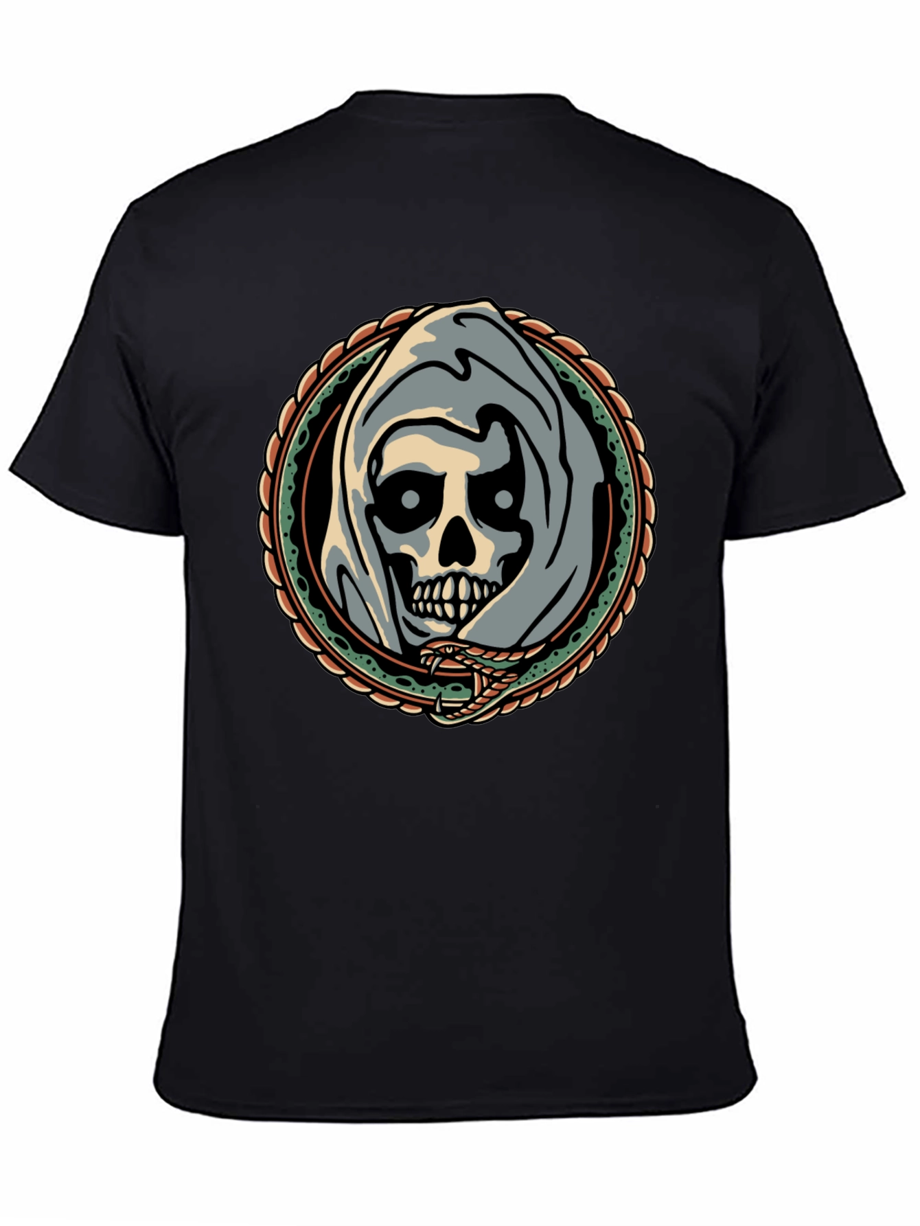 Grim Reaper Snake Circle Graphic Tee
