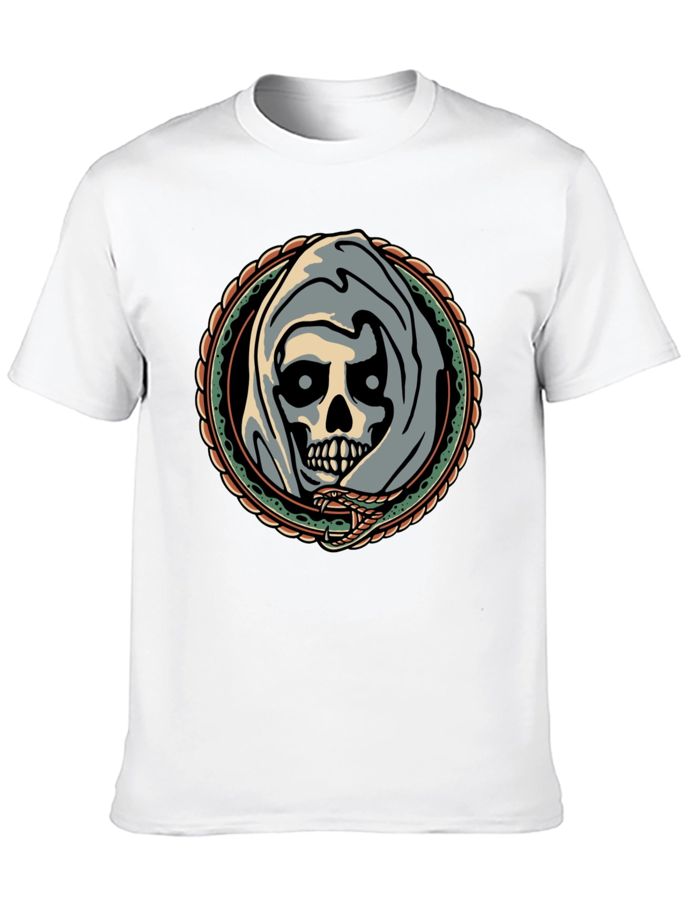 Grim Reaper Snake Circle Graphic Tee